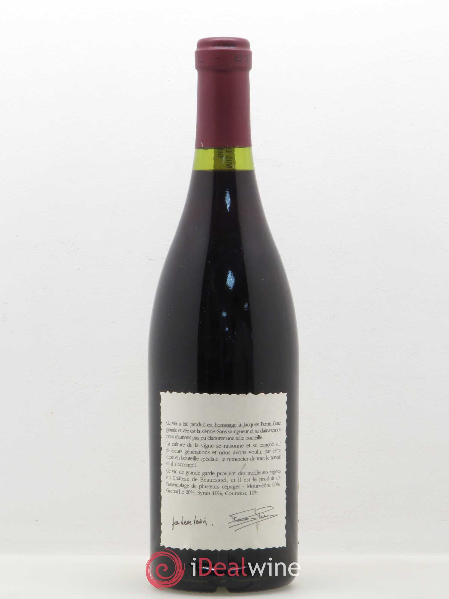 Châteauneuf-du-Pape Château de Beaucastel Hommage à Jacques Perrin Famille Perrin 1989 - Lot de 1 bouteille - 1