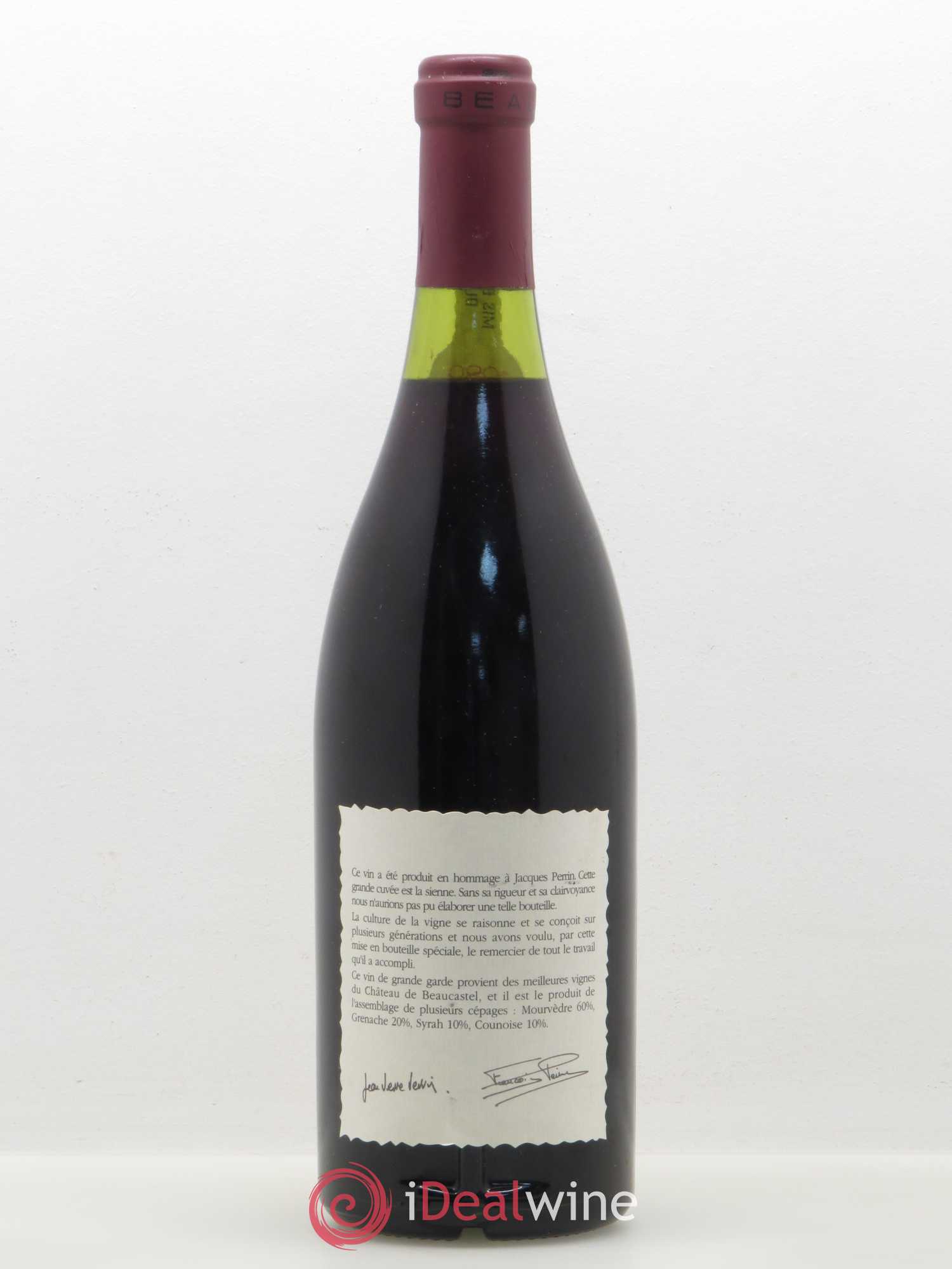 Châteauneuf-du-Pape Château de Beaucastel Hommage à Jacques Perrin Famille Perrin 1989 - Lot de 1 bouteille - 1
