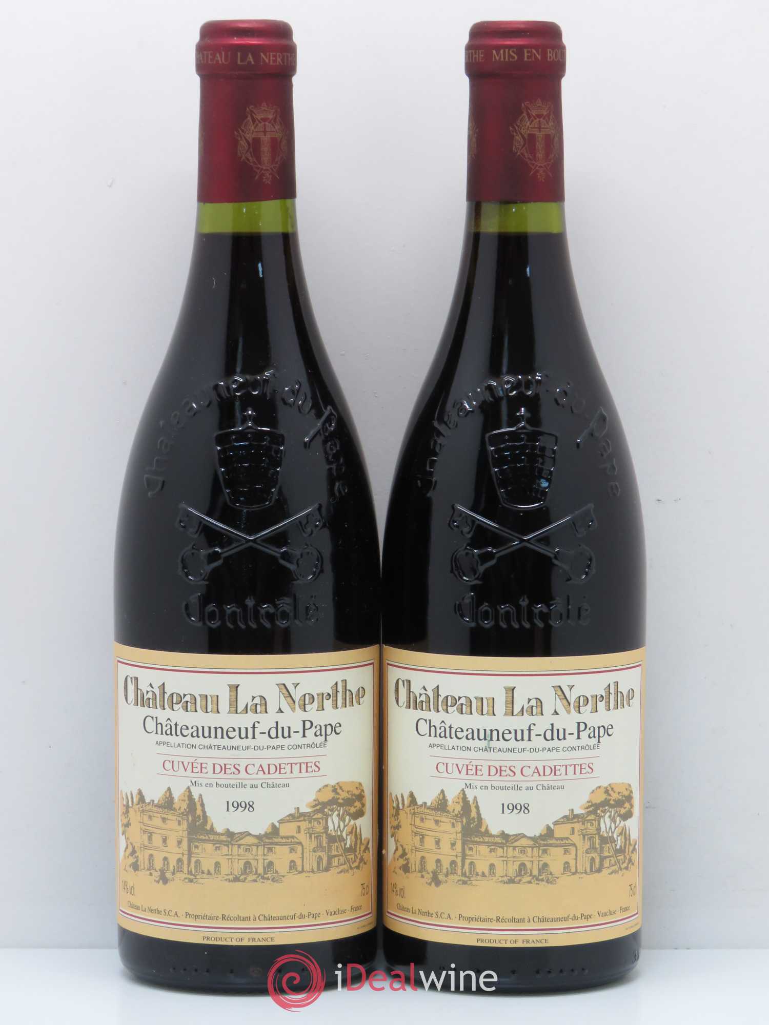 Châteauneuf-du-Pape Château La Nerthe Cuvée des Cadettes Famille Richard 1998 - Lot de 2 bouteilles - 0