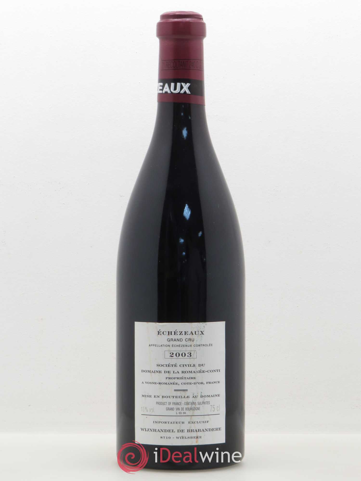 Echezeaux Grand Cru Domaine de la Romanée-Conti 2003 - Lot de 1 bouteille - 1