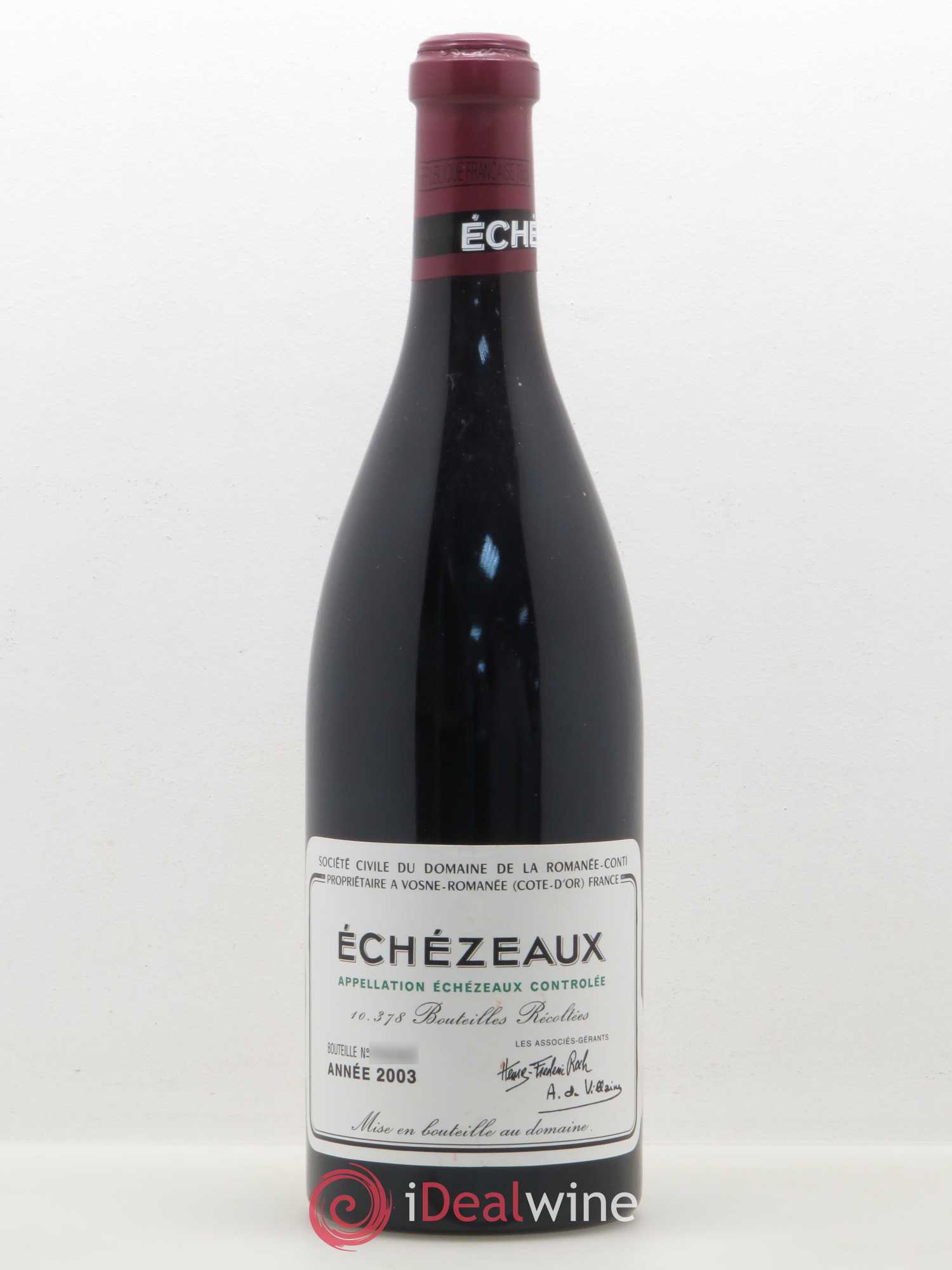 Echezeaux Grand Cru Domaine de la Romanée-Conti 2003 - Lot de 1 bouteille - 0