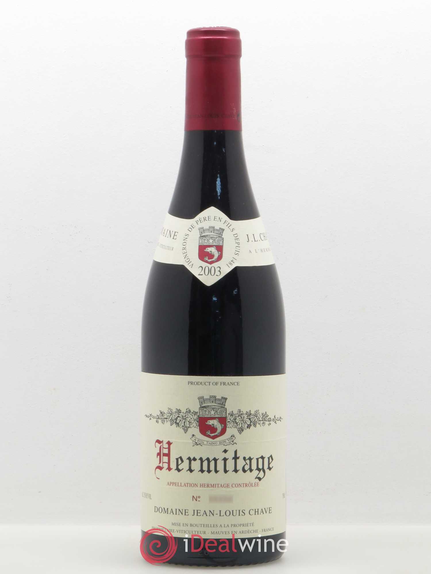 Hermitage Jean-Louis Chave 2003 - Lot de 1 bouteille - 0