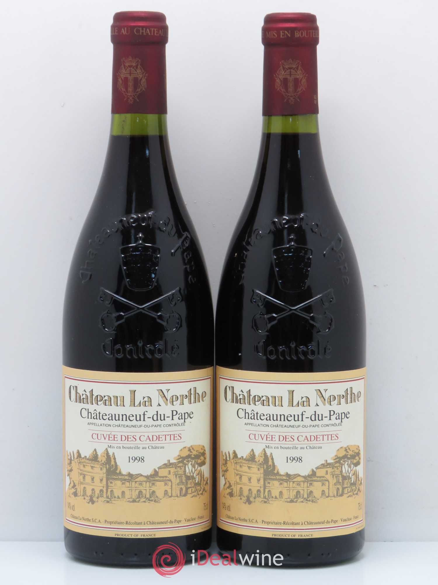 Châteauneuf-du-Pape Château La Nerthe Cuvée des Cadettes Famille Richard 1998 - Lot de 2 bouteilles - 0