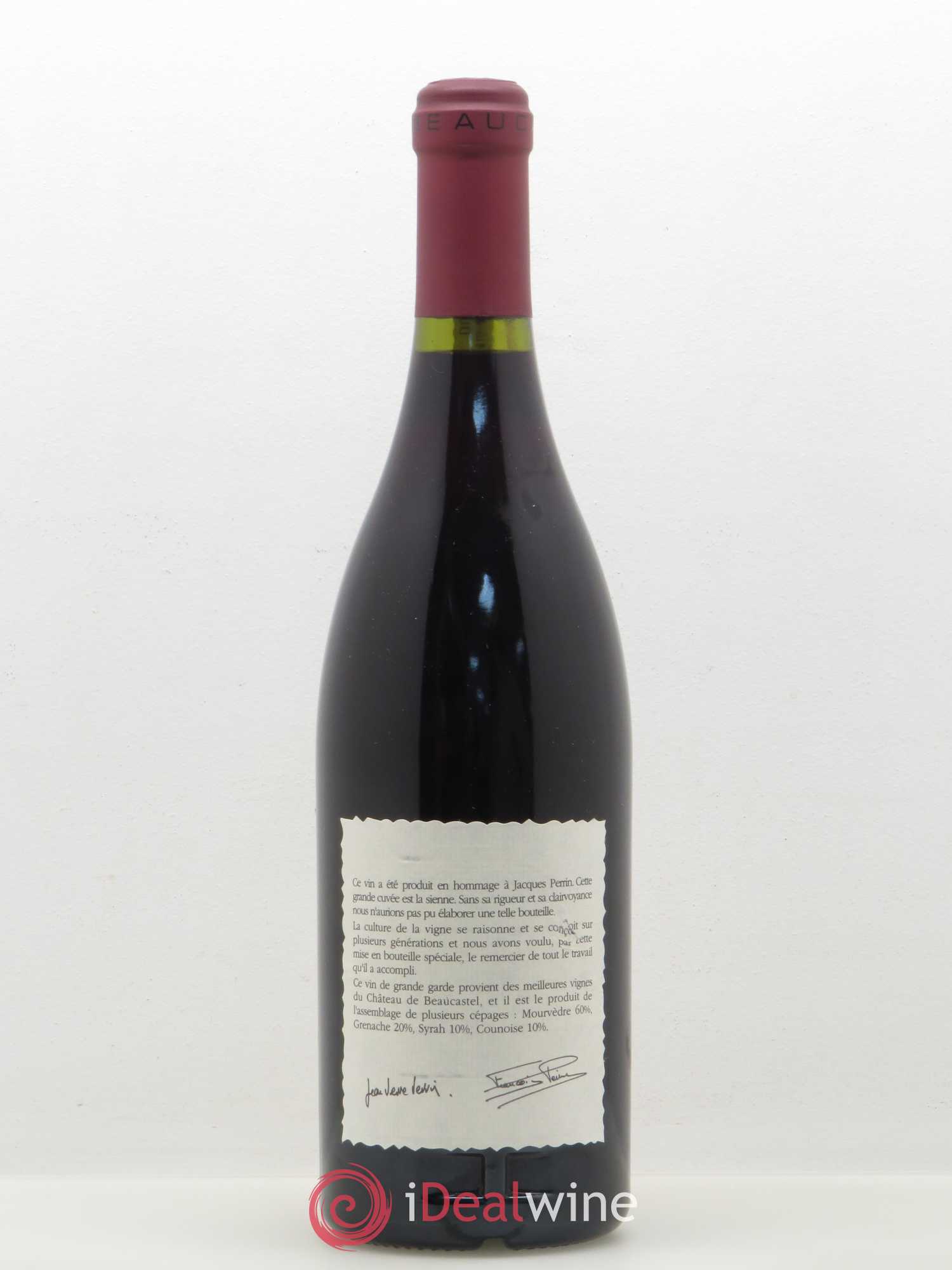 Châteauneuf-du-Pape Château de Beaucastel Hommage à Jacques Perrin Famille Perrin 1990 - Lot de 1 bouteille - 1
