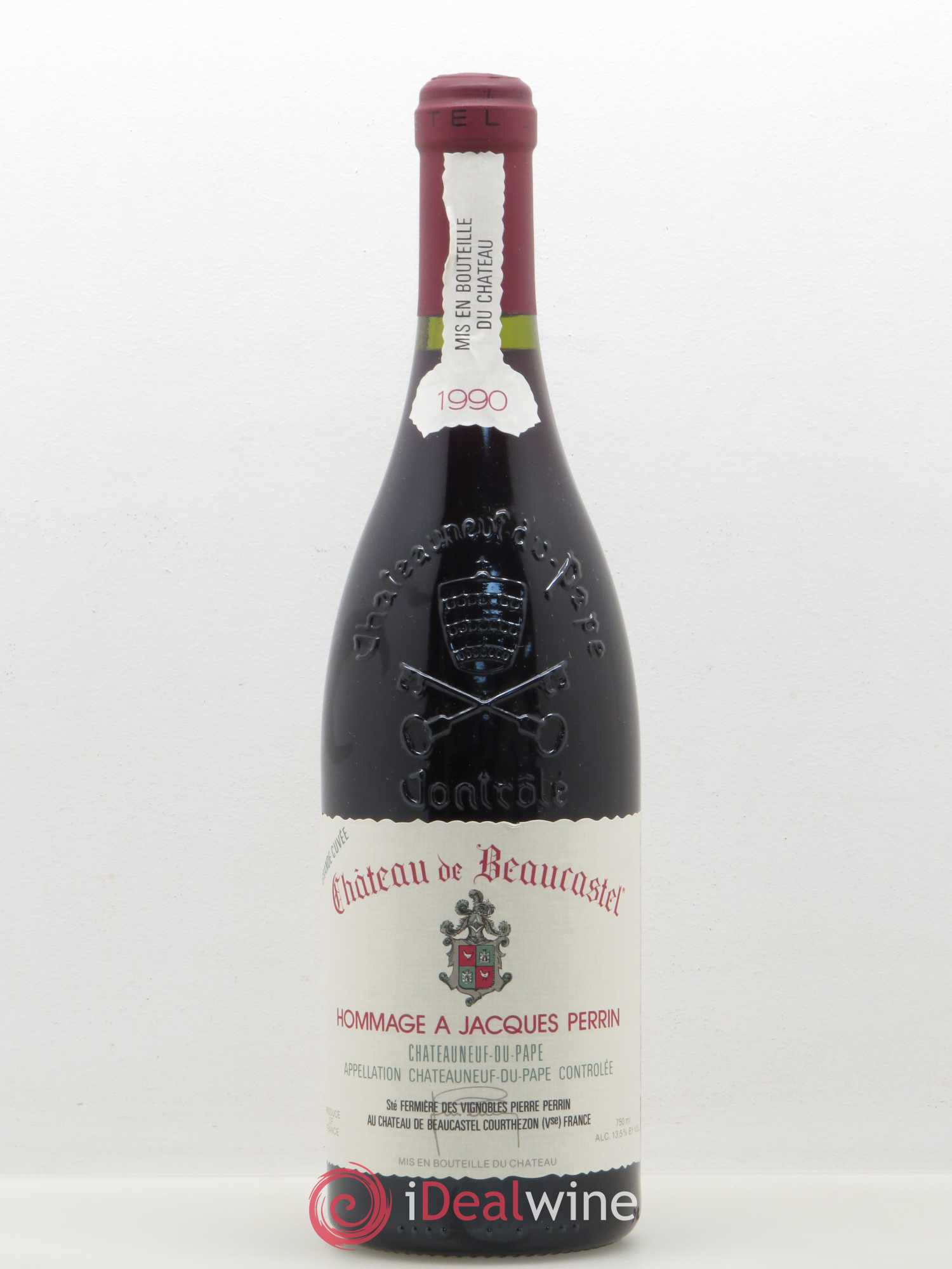 Châteauneuf-du-Pape Château de Beaucastel Hommage à Jacques Perrin Famille Perrin 1990 - Lot de 1 bouteille - 0