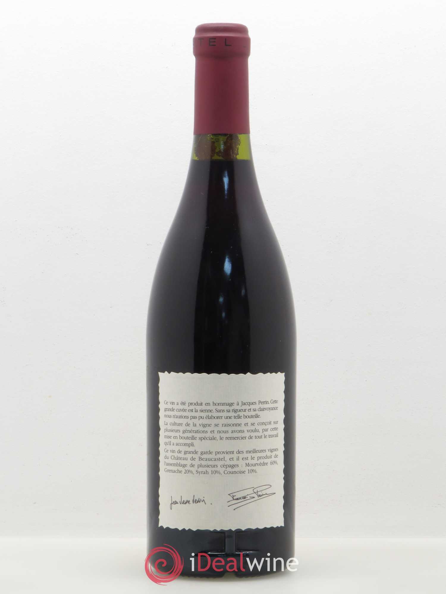 Châteauneuf-du-Pape Château de Beaucastel Hommage à Jacques Perrin Famille Perrin 1990 - Lot de 1 bouteille - 1