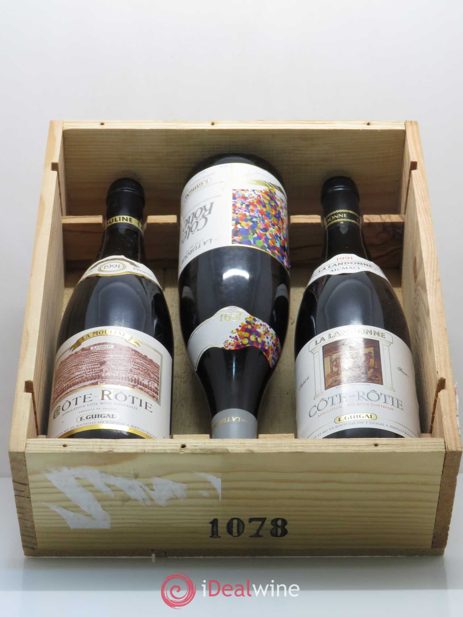 Côte-Rôtie Guigal Trilogie La Turque - La Landonne - La Mouline 1991 - Lot de 3 bouteilles - 3