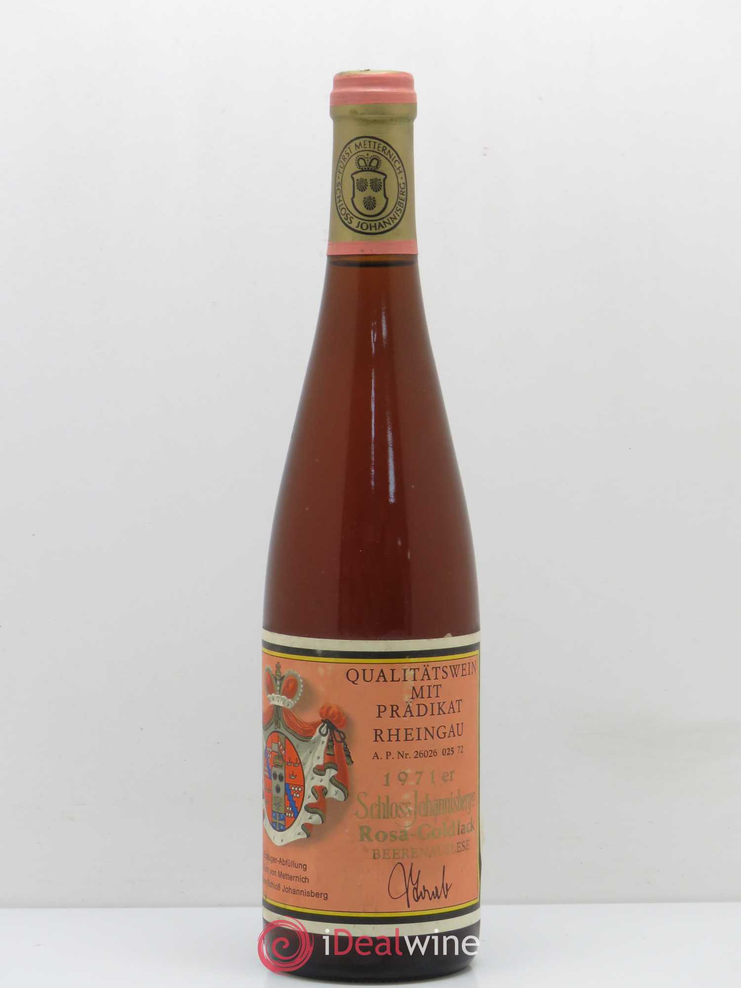 Riesling Beerenauslese Rosa goldlack Schloss Johannisberger 1971 - Posten von 1 Flasche - 0