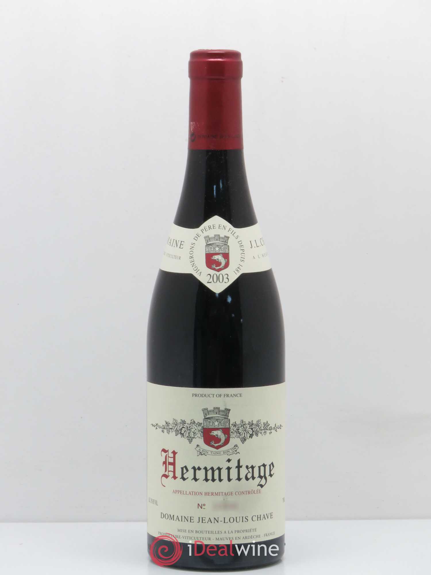Hermitage Jean-Louis Chave 2003 - Lot de 1 bouteille - 0