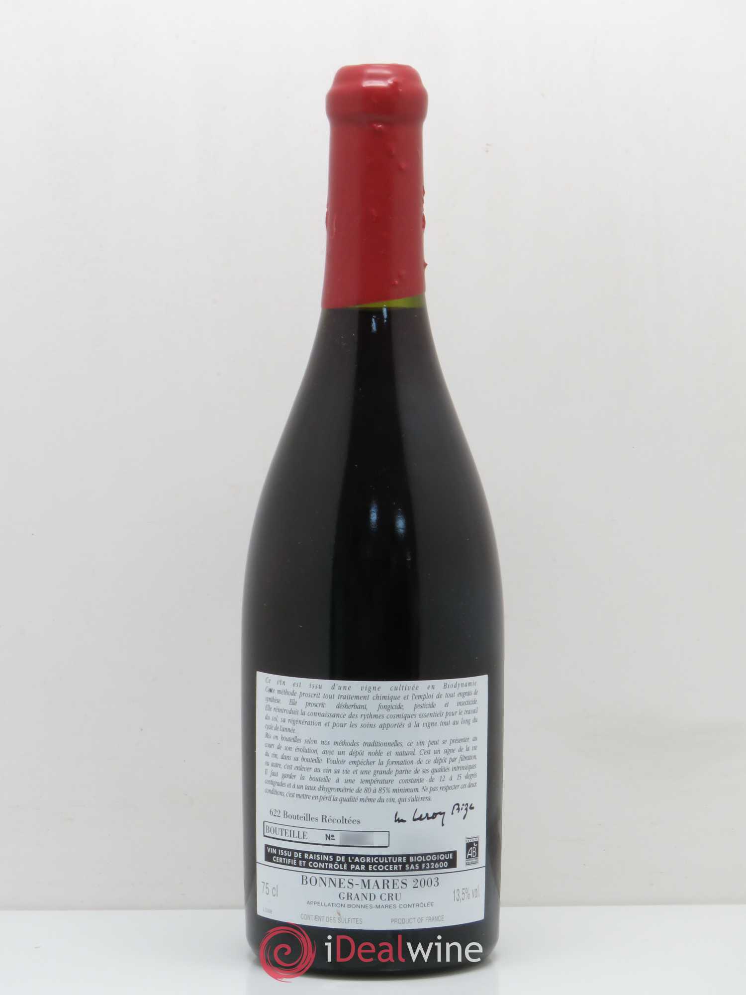 Bonnes-Mares Grand Cru d'Auvenay (Domaine) 2003 - Lot de 1 bouteille - 1