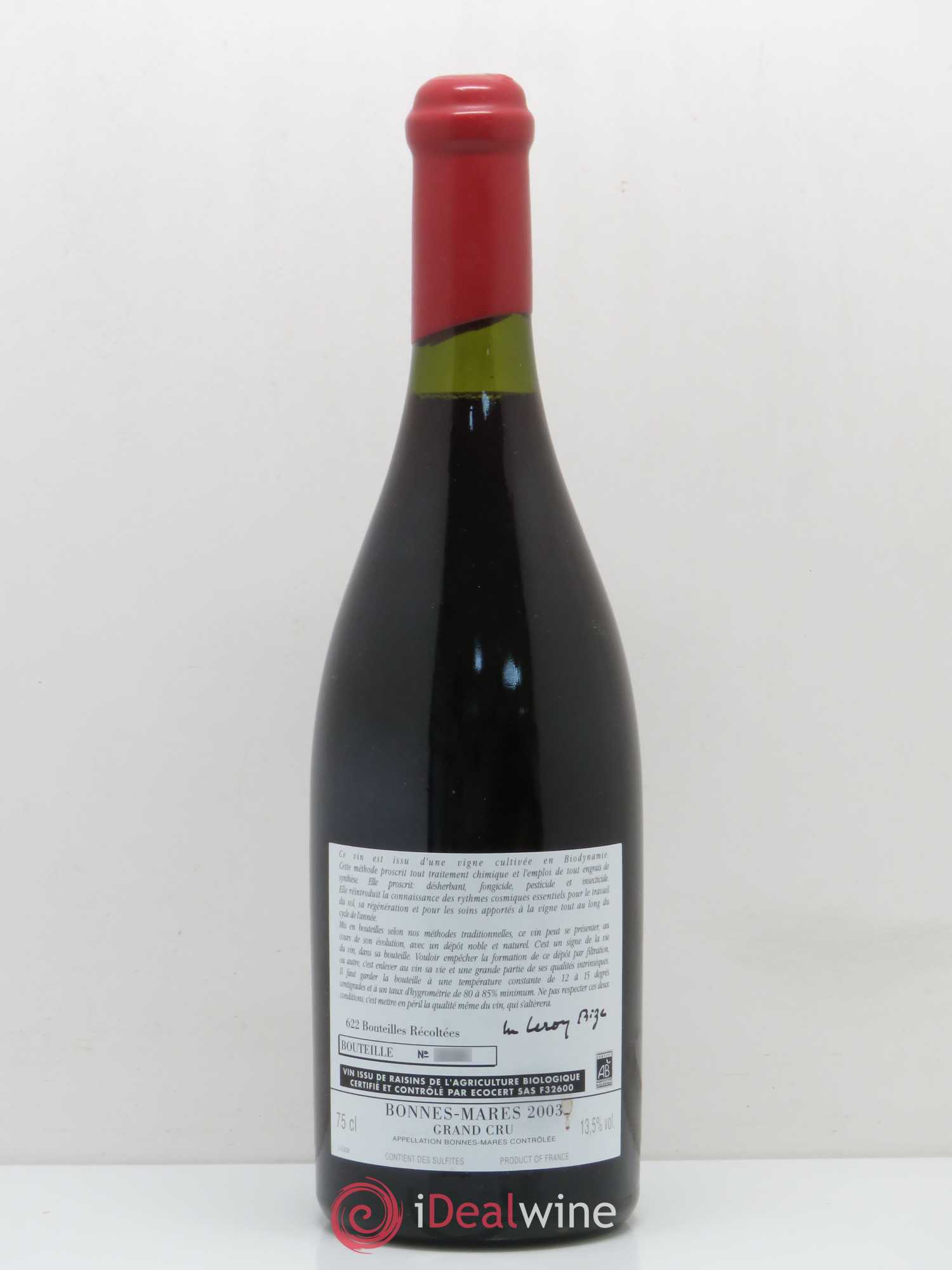 Bonnes-Mares Grand Cru d'Auvenay (Domaine) 2003 - Lot de 1 bouteille - 1