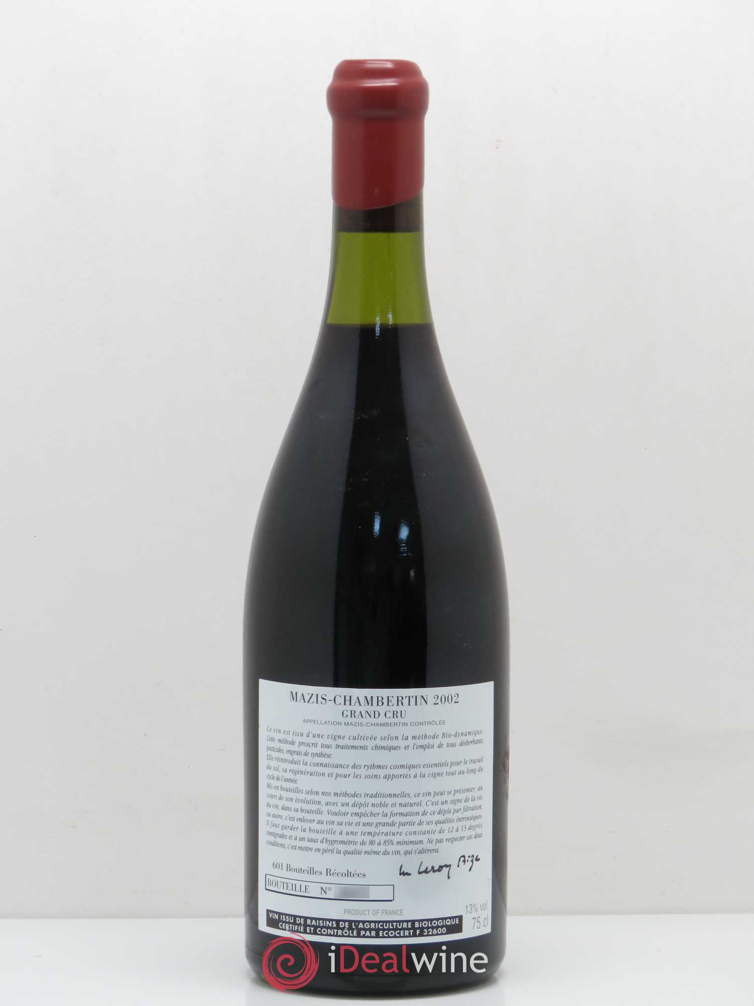 Mazis-Chambertin Grand Cru d'Auvenay (Domaine) 2002 - Lot de 1 bouteille - 1