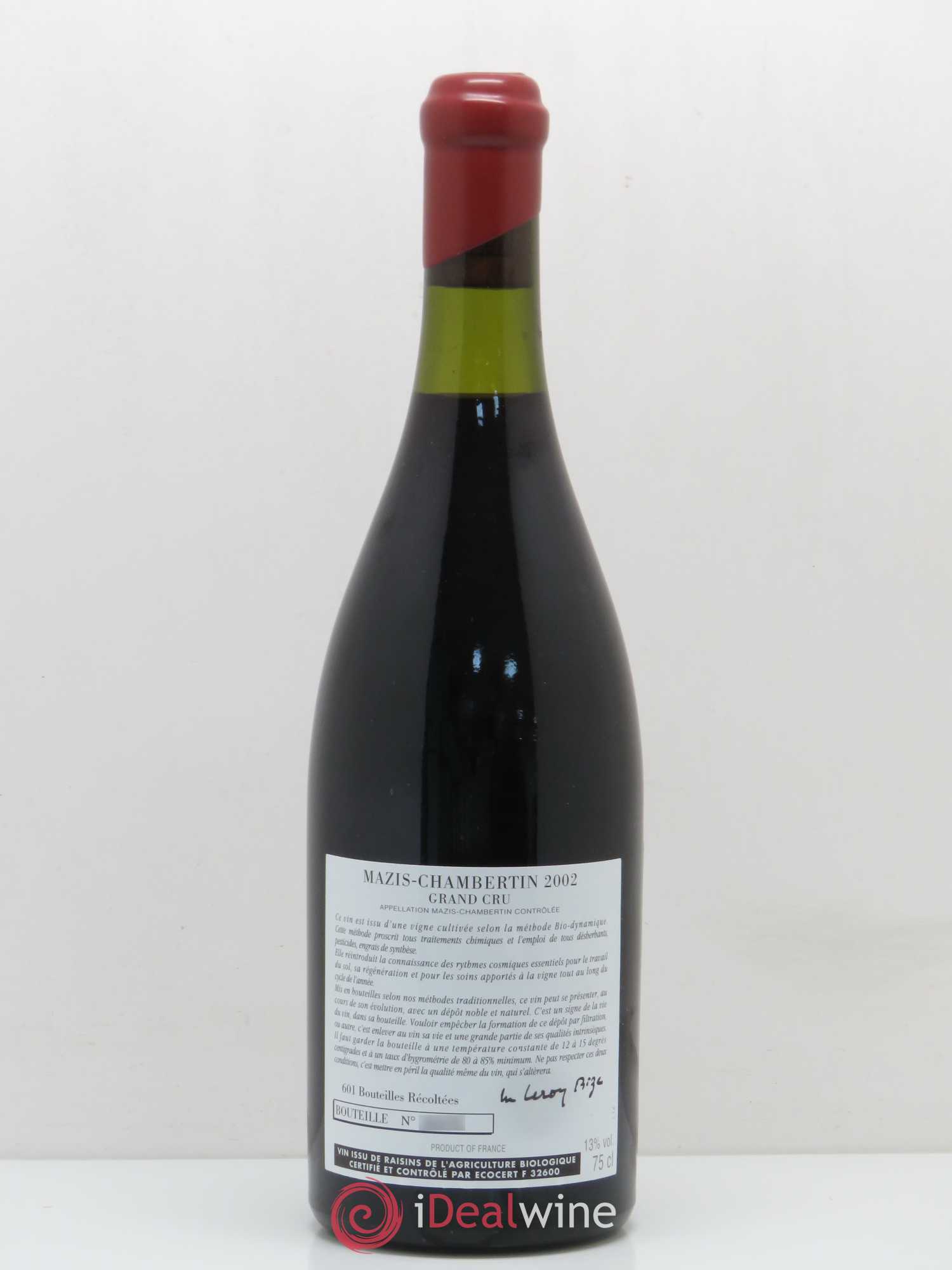 Mazis-Chambertin Grand Cru d'Auvenay (Domaine) 2002 - Lot de 1 bouteille - 1