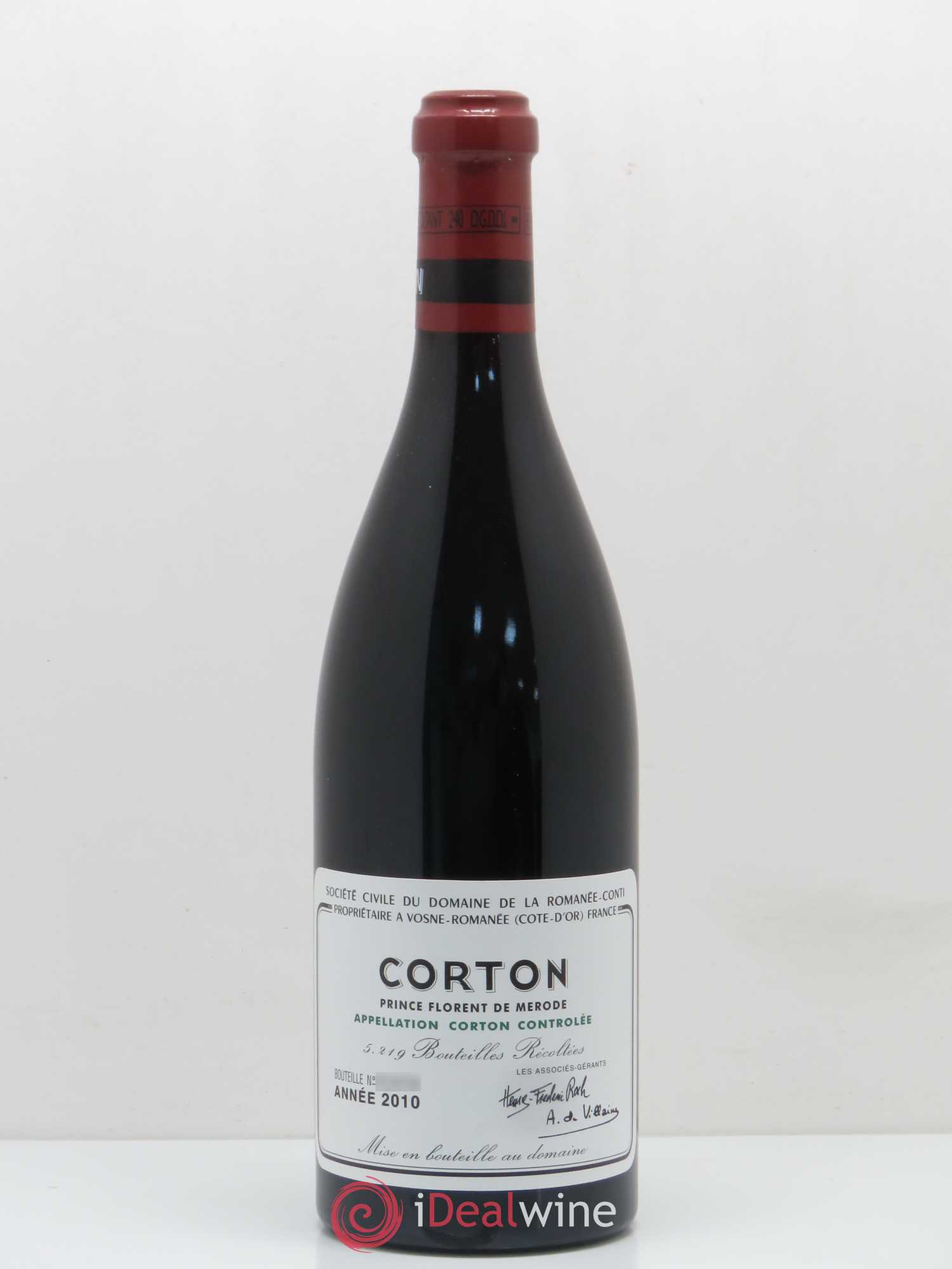 Corton Grand Cru Domaine de la Romanée-Conti 2010 - Lot de 1 bouteille - 0