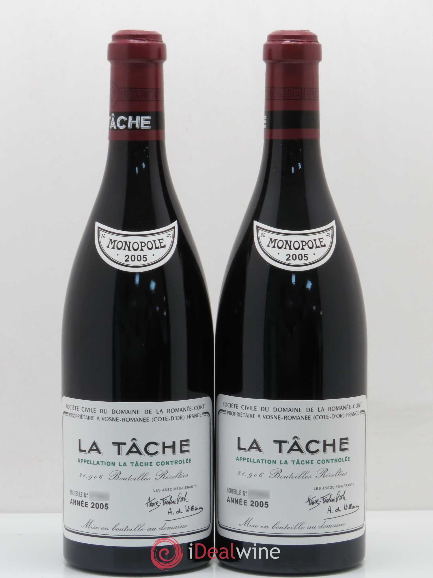 La Tâche Grand Cru Domaine de la Romanée-Conti 2005 - Lot de 2 bouteilles - 0