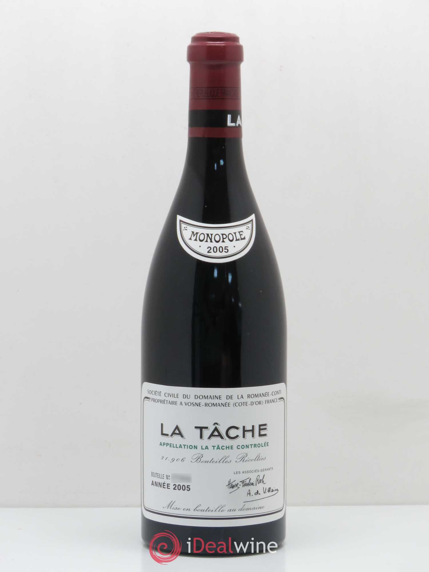 La Tâche Grand Cru Domaine de la Romanée-Conti 2005 - Lot de 1 bouteille - 0