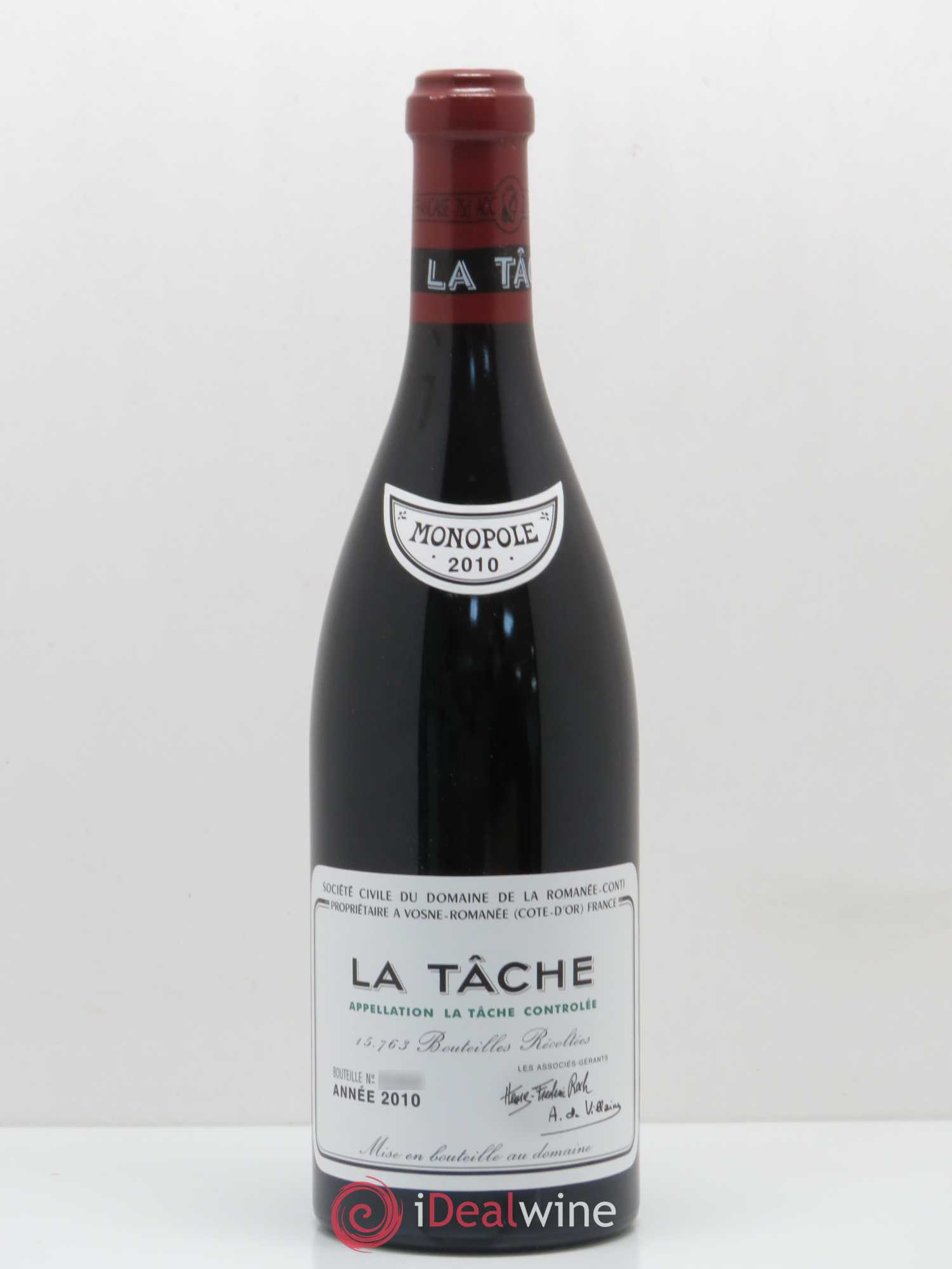 La Tâche Grand Cru Domaine de la Romanée-Conti 2010 - Lot de 1 bouteille - 0