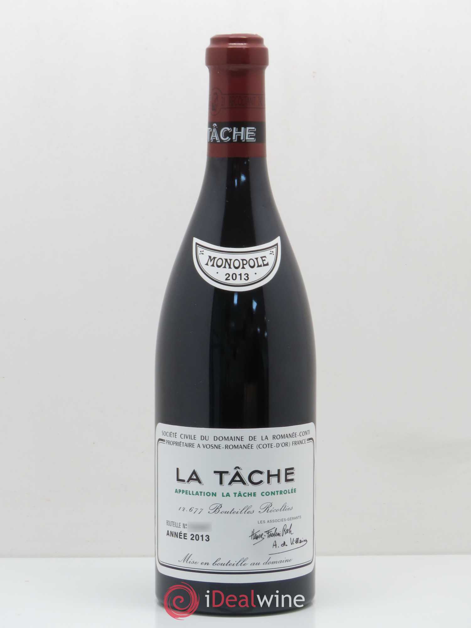 La Tâche Grand Cru Domaine de la Romanée-Conti 2013 - Lot de 1 bouteille - 0