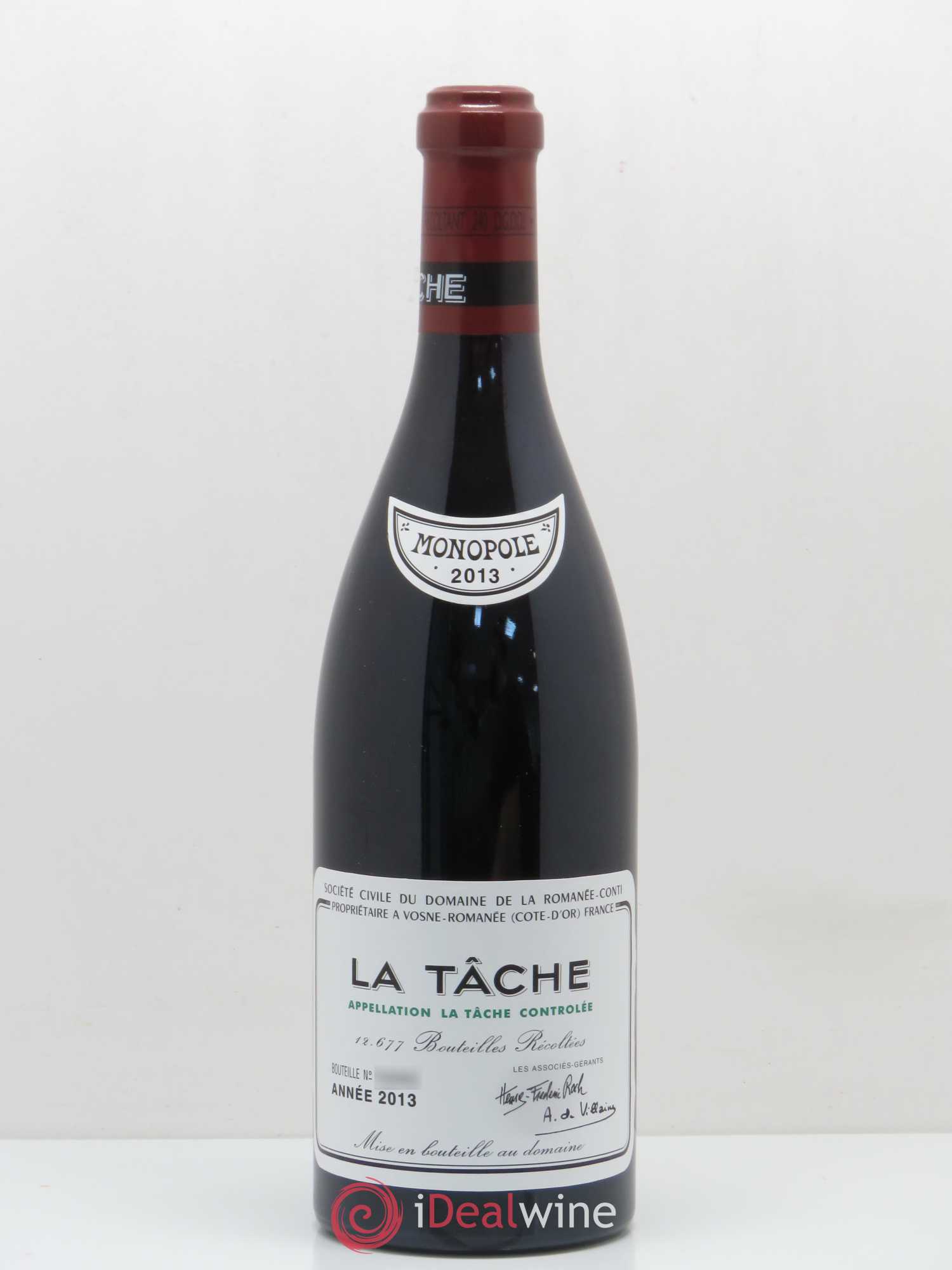 La Tâche Grand Cru Domaine de la Romanée-Conti 2013 - Lot de 1 bouteille - 0