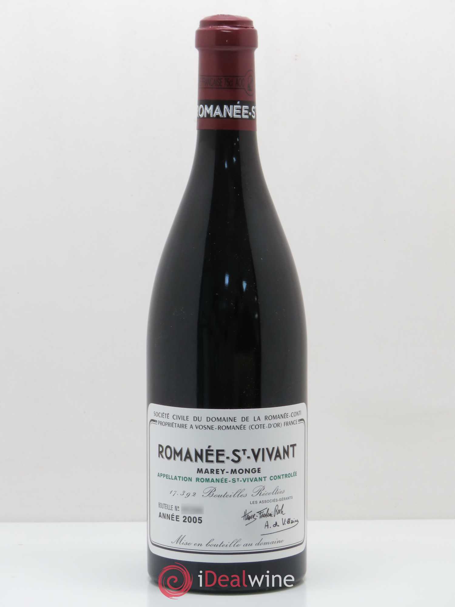 Romanée-Saint-Vivant Grand Cru Domaine de la Romanée-Conti 2005 - Lot de 1 bouteille - 0