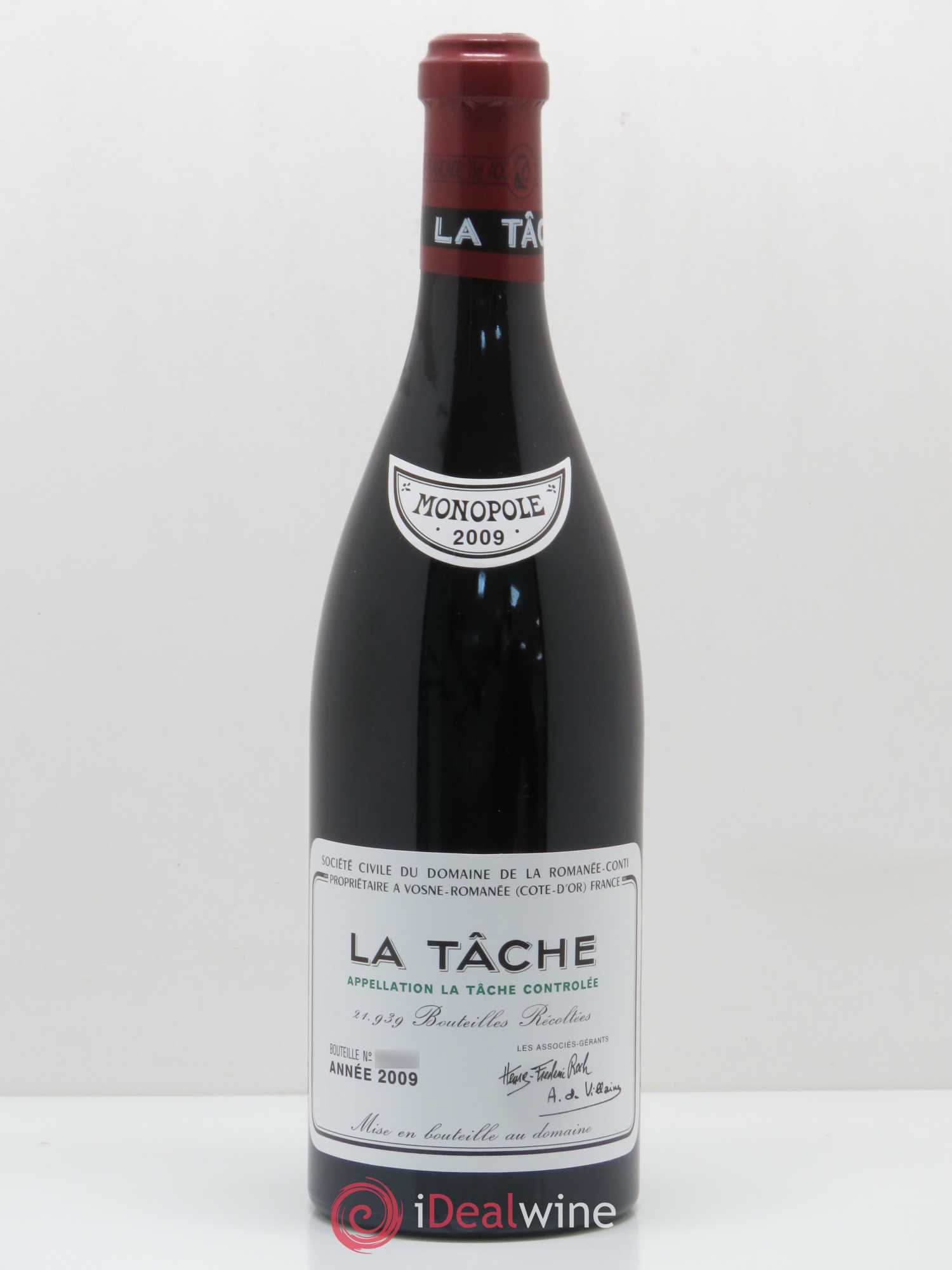 La Tâche Grand Cru Domaine de la Romanée-Conti 2009 - Lot de 1 bouteille - 0