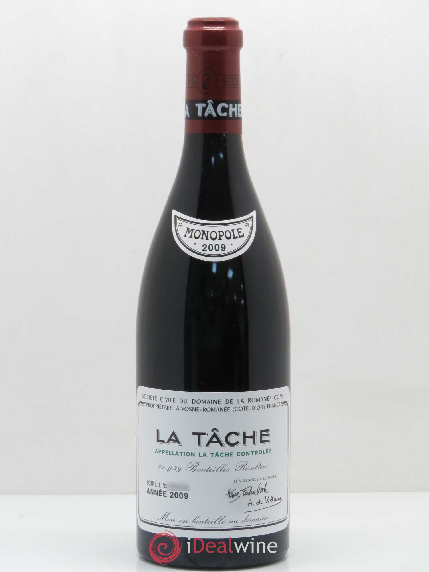 La Tâche Grand Cru Domaine de la Romanée-Conti 2009 - Lot de 1 bouteille - 0