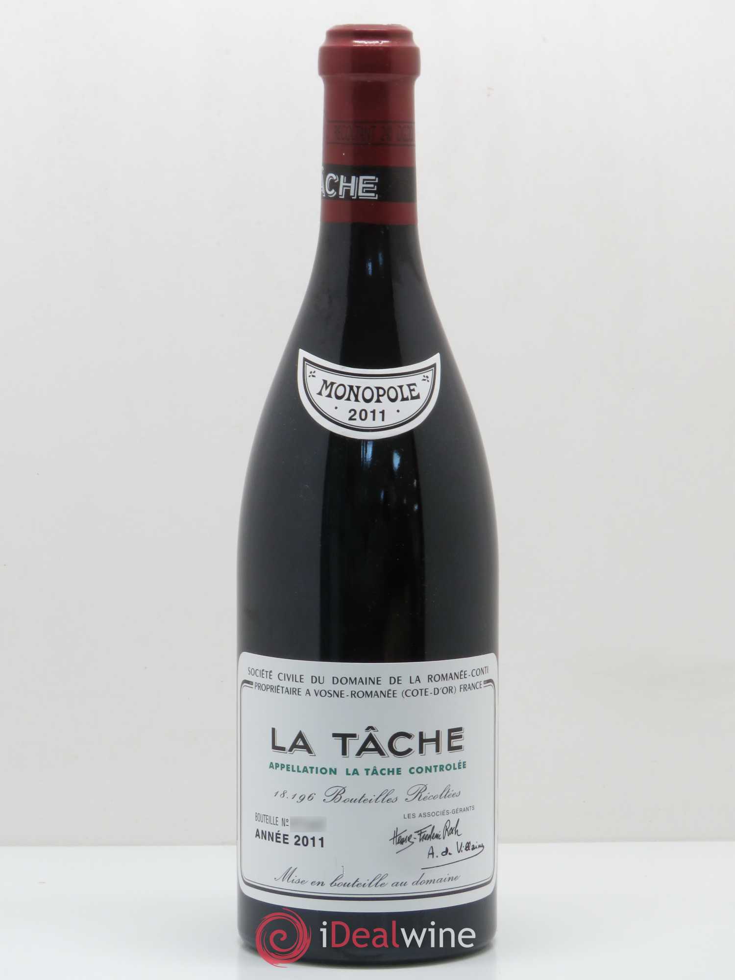 La Tâche Grand Cru Domaine de la Romanée-Conti 2011 - Lot de 1 bouteille - 0