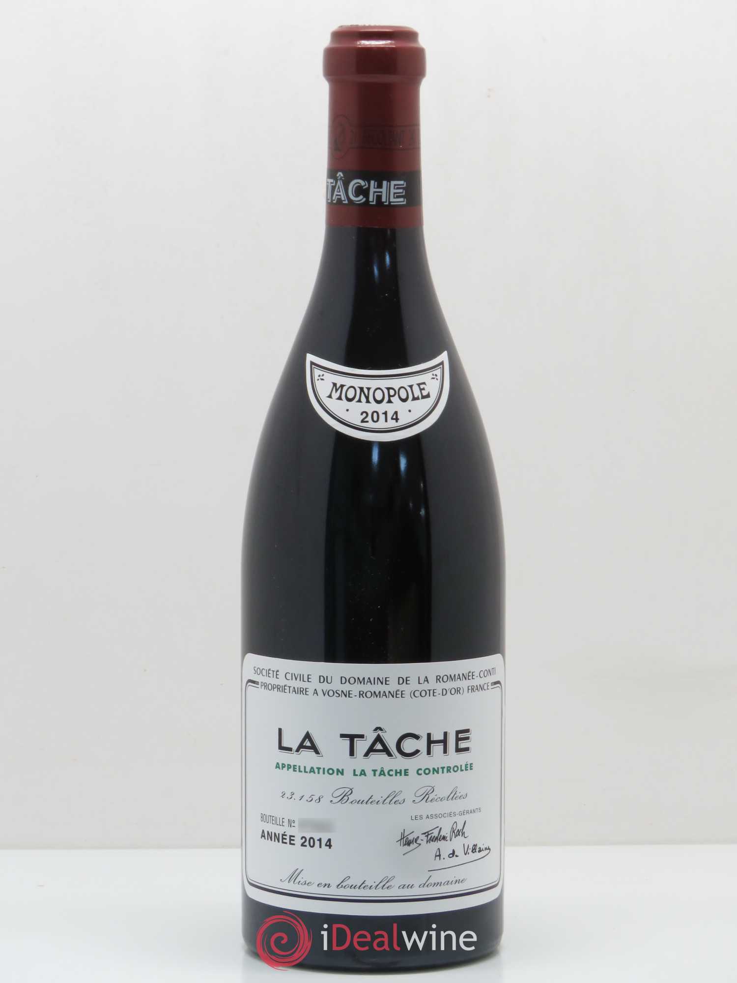 La Tâche Grand Cru Domaine de la Romanée-Conti 2014 - Lot de 1 bouteille - 0