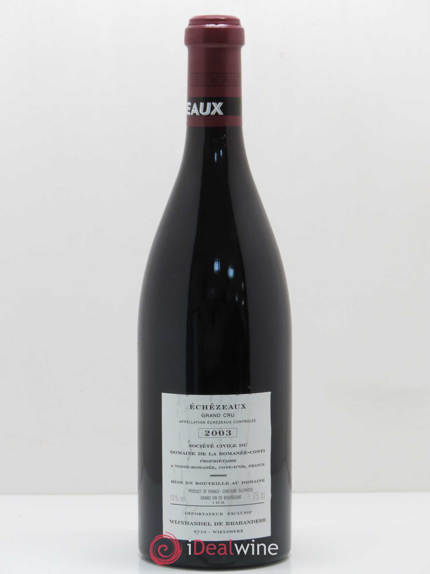 Echezeaux Grand Cru Domaine de la Romanée-Conti 2003 - Lot de 1 bouteille - 1