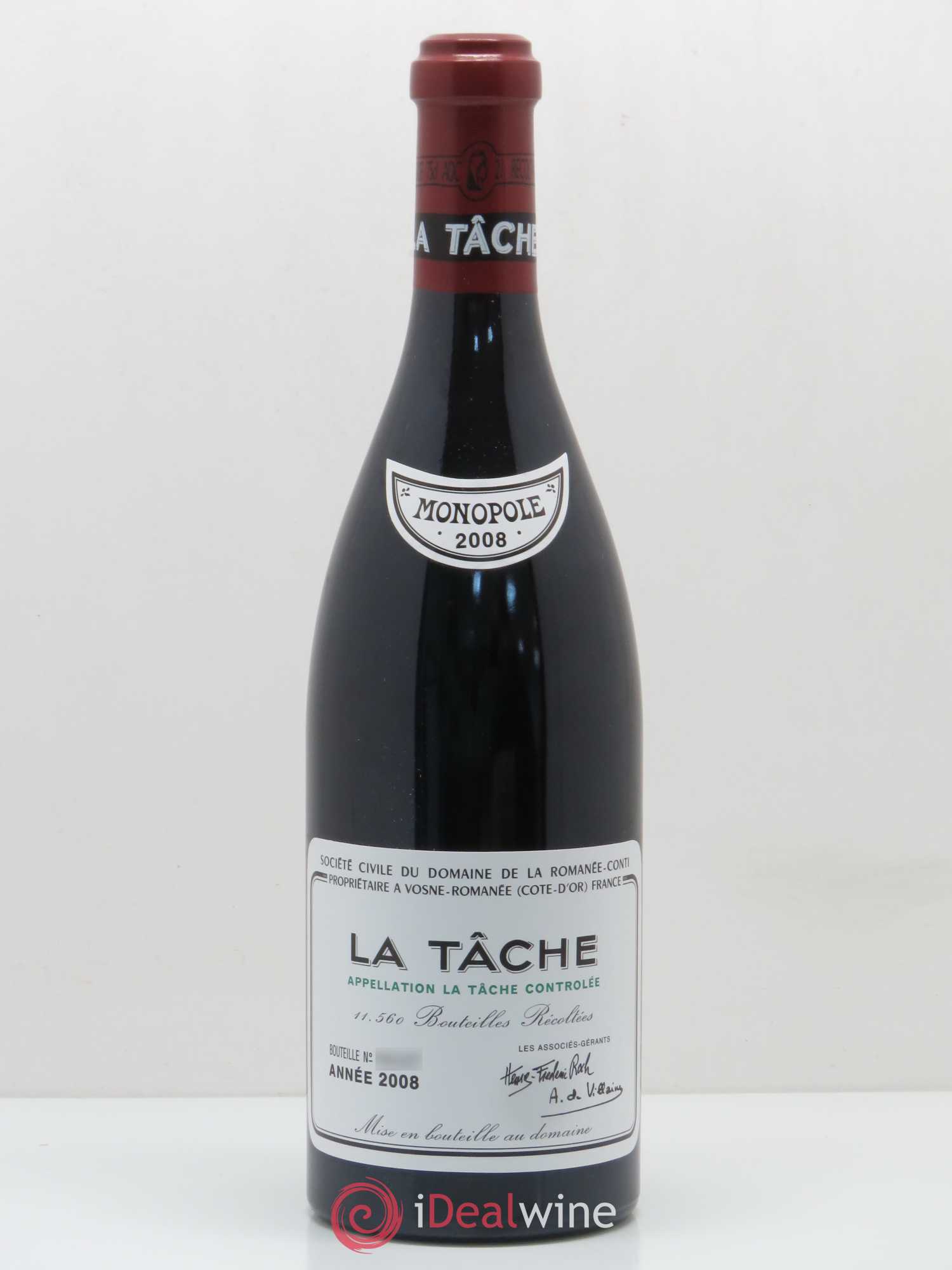 La Tâche Grand Cru Domaine de la Romanée-Conti 2008 - Lot de 1 bouteille - 0