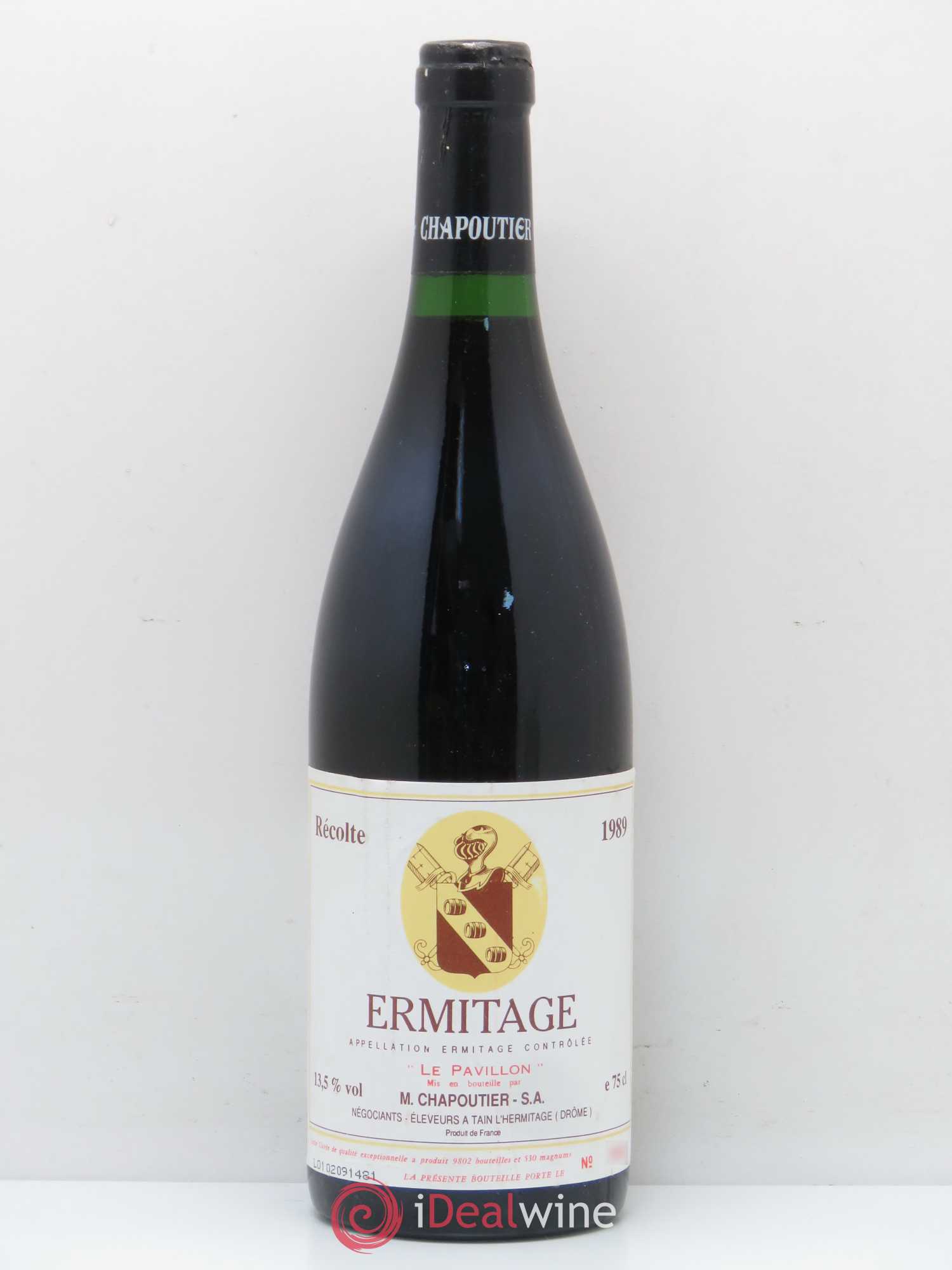 Hermitage Ermitage Le Pavillon Chapoutier 1989 - Lot de 1 bouteille - 0