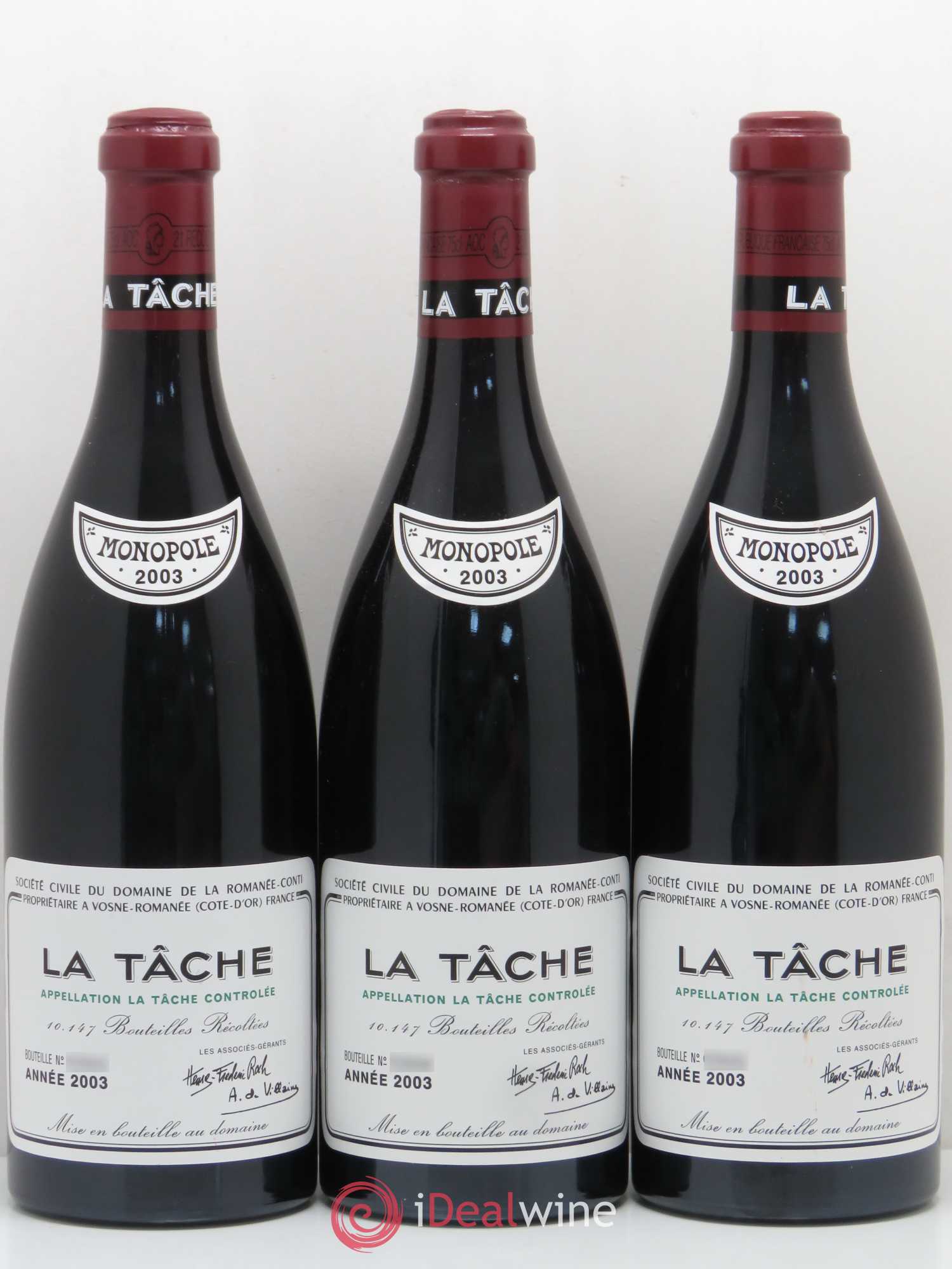La Tâche Grand Cru Domaine de la Romanée-Conti 2003 - Lot of 6 bottles - 3