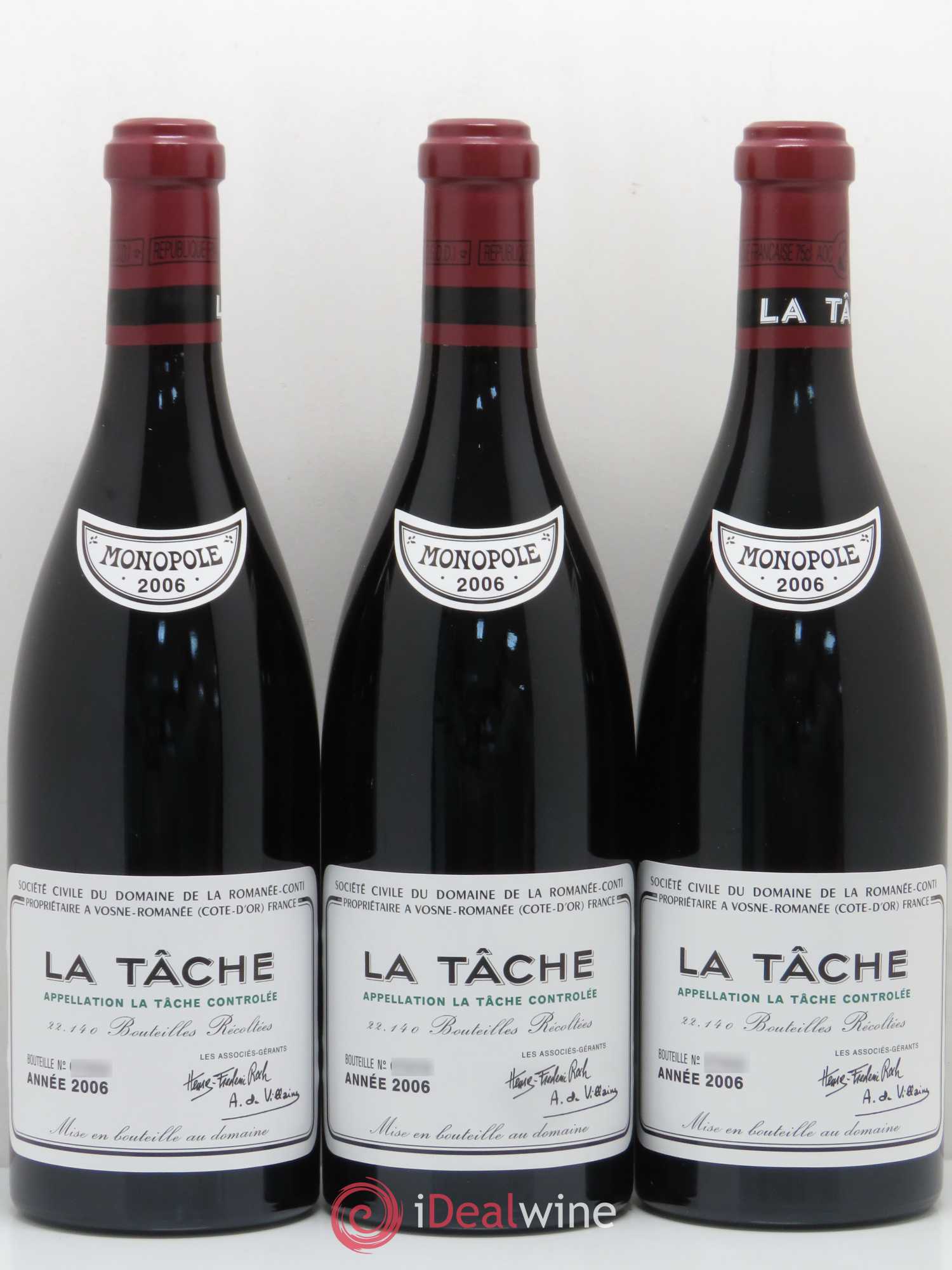 La Tâche Grand Cru Domaine de la Romanée-Conti 2006 - Lot de 6 bouteilles - 3