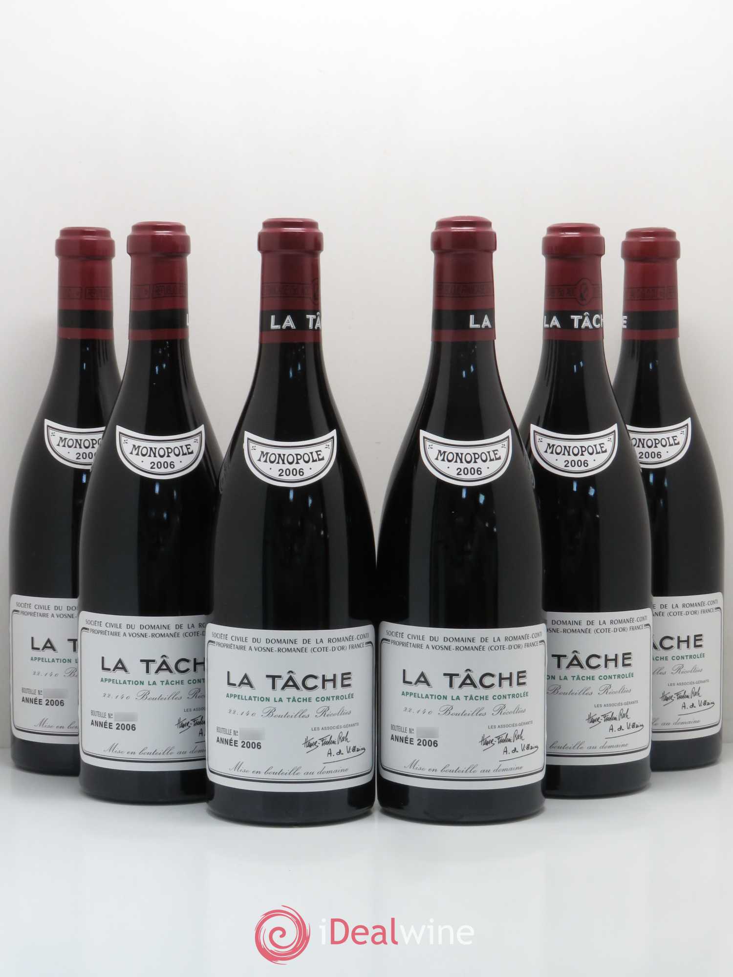 La Tâche Grand Cru Domaine de la Romanée-Conti 2006 - Lot de 6 bouteilles - 0