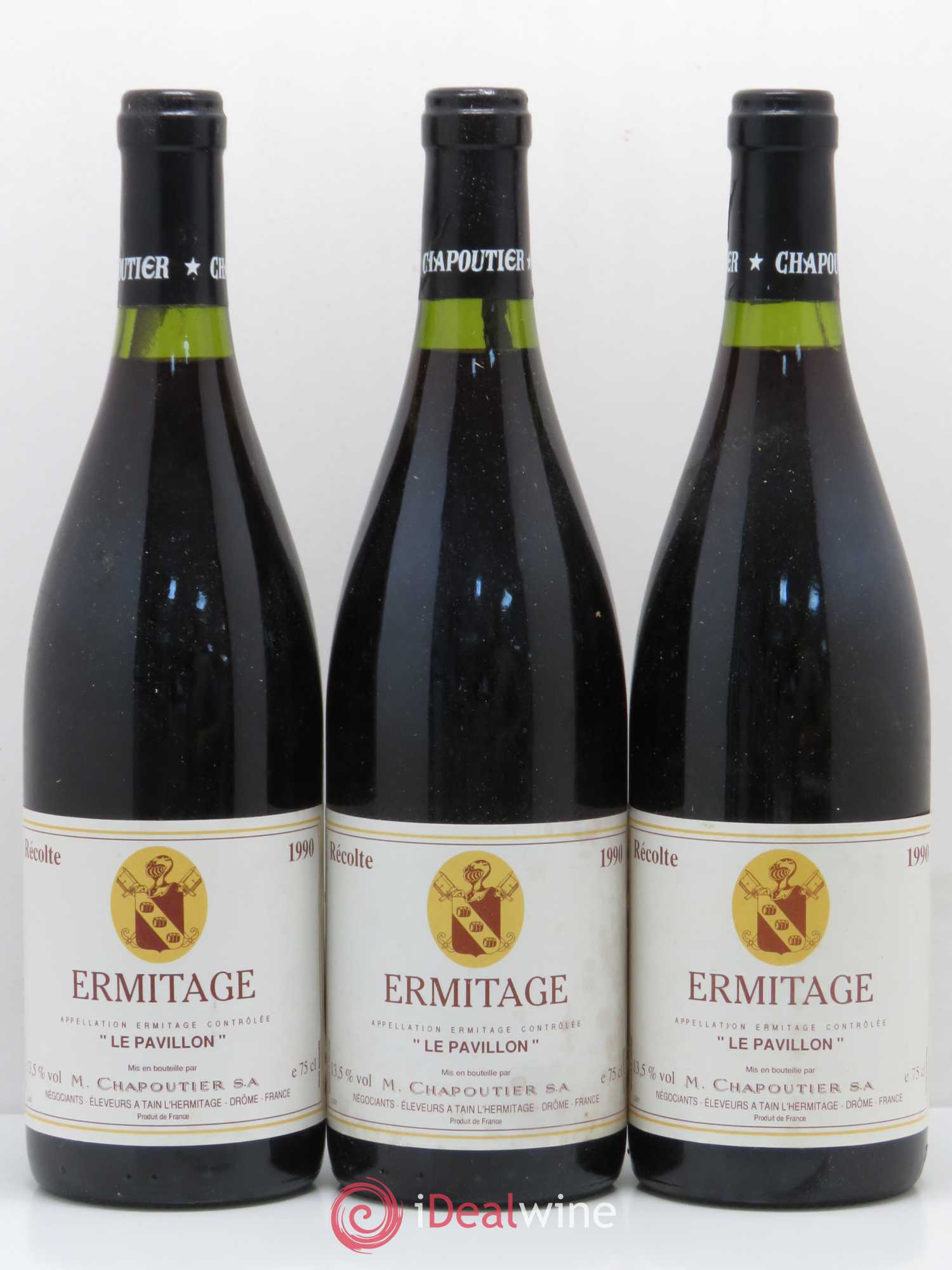 Hermitage Ermitage Le Pavillon Chapoutier 1990 - Lot de 6 bouteilles - 1