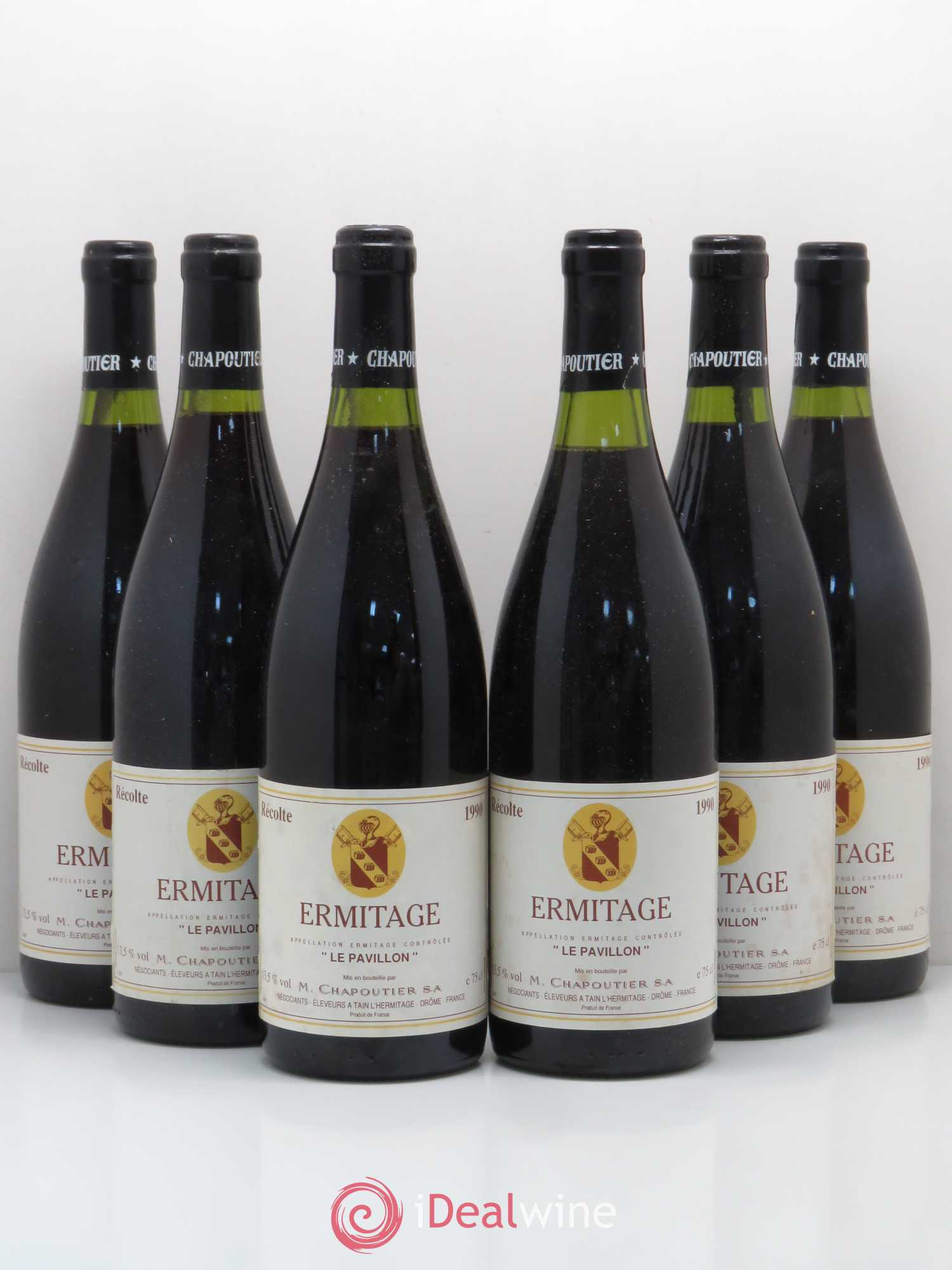 Hermitage Ermitage Le Pavillon Chapoutier 1990 - Lot de 6 bouteilles - 0