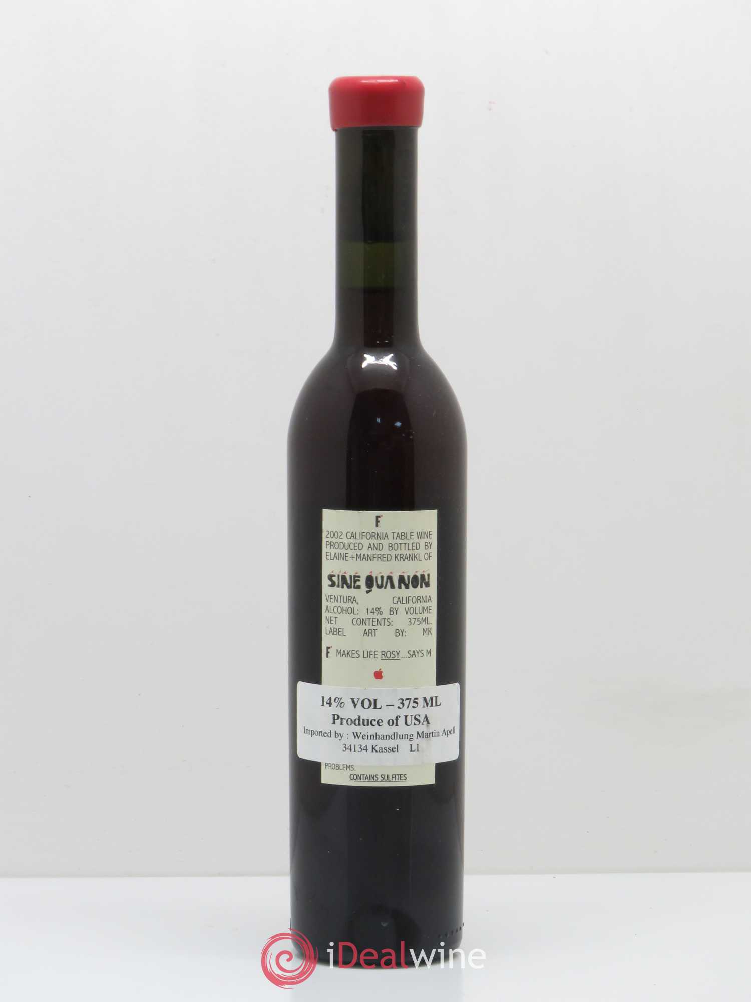 USA E Sine Qua Non 2002 - Posten von 1 Demi-Flasche - 1
