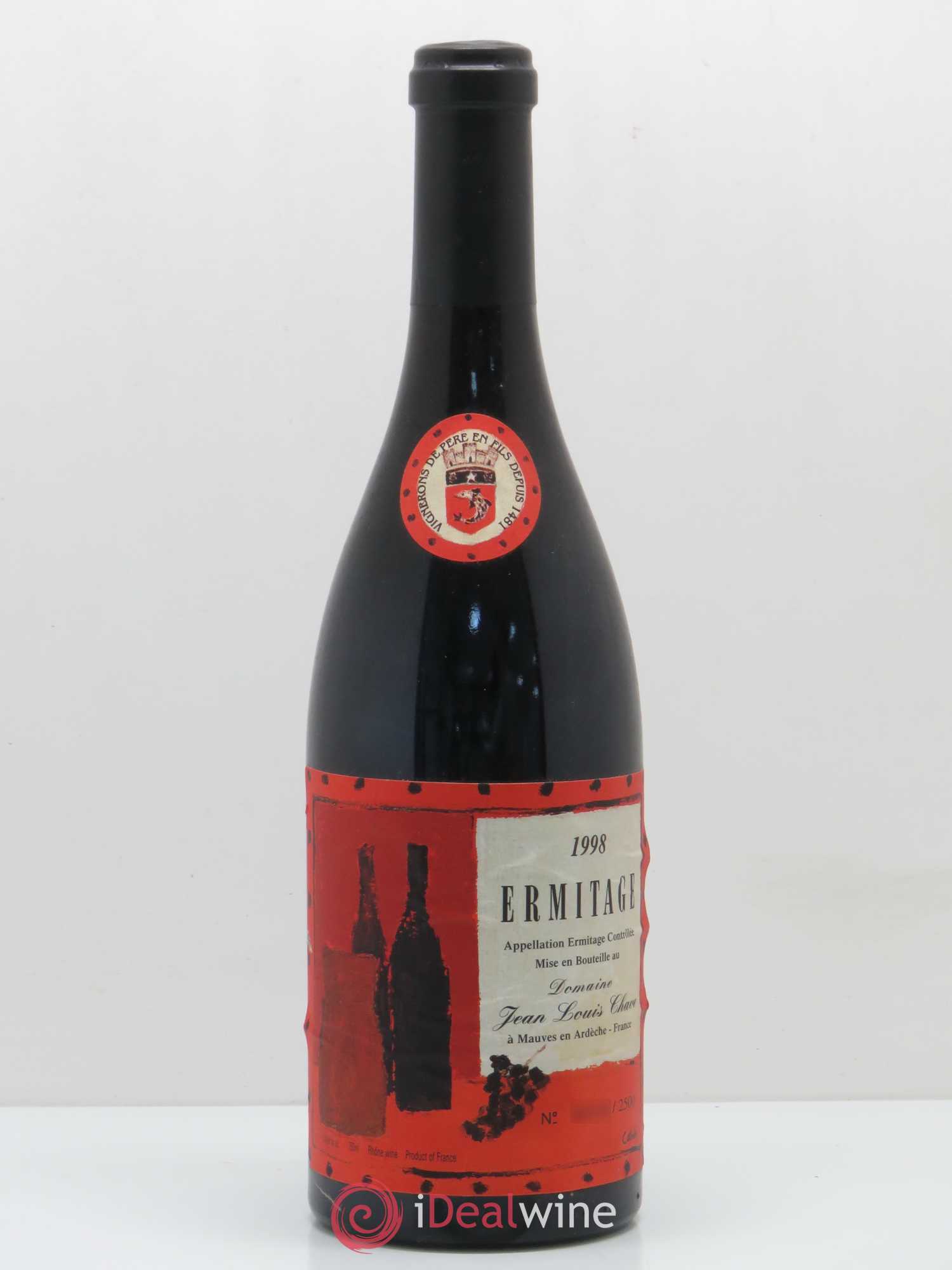 Hermitage Ermitage Cuvée Cathelin Jean-Louis Chave 1998 - Lot de 1 bouteille - 0
