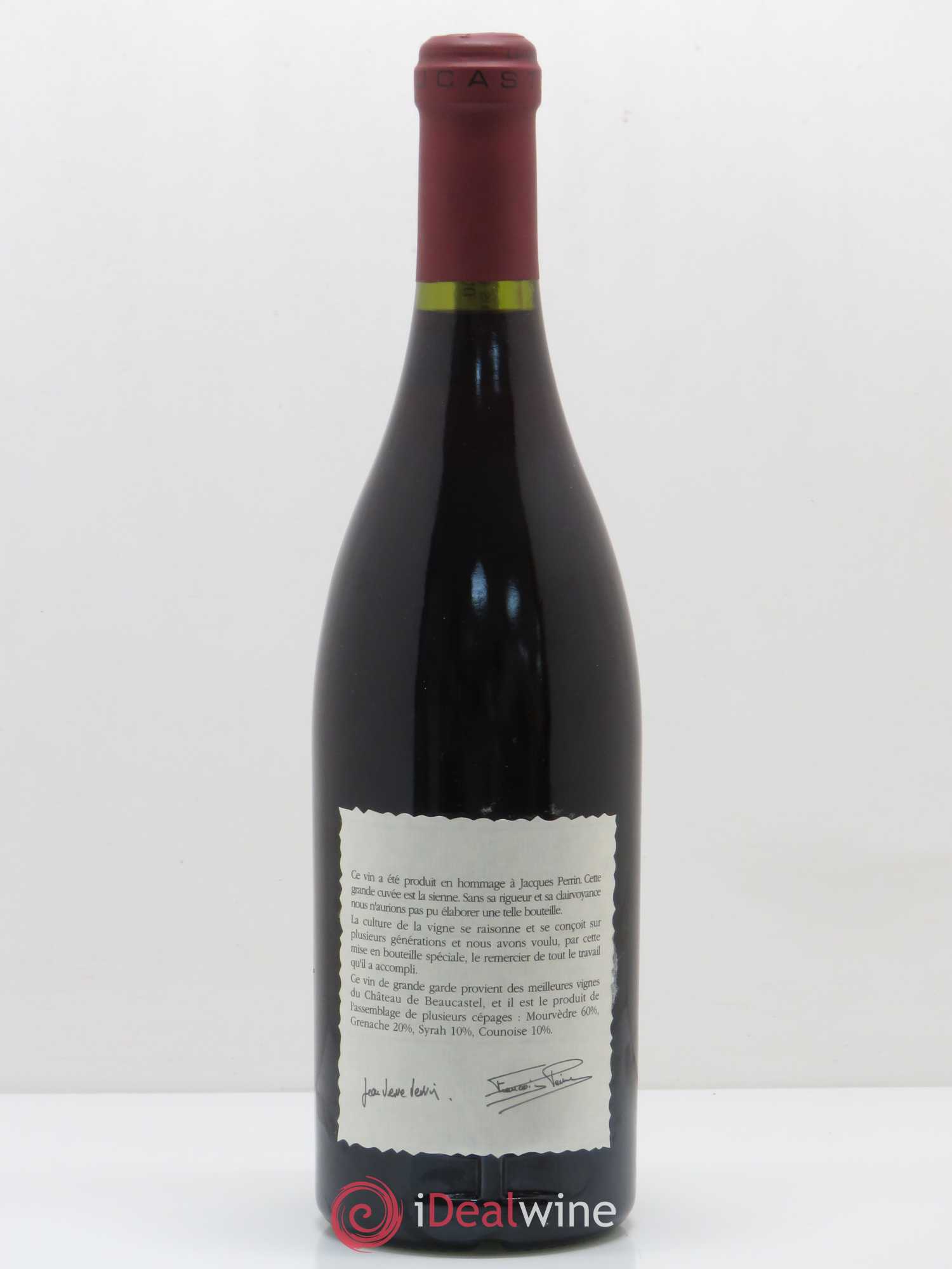 Châteauneuf-du-Pape Château de Beaucastel Hommage à Jacques Perrin Famille Perrin 1990 - Lot de 1 bouteille - 1