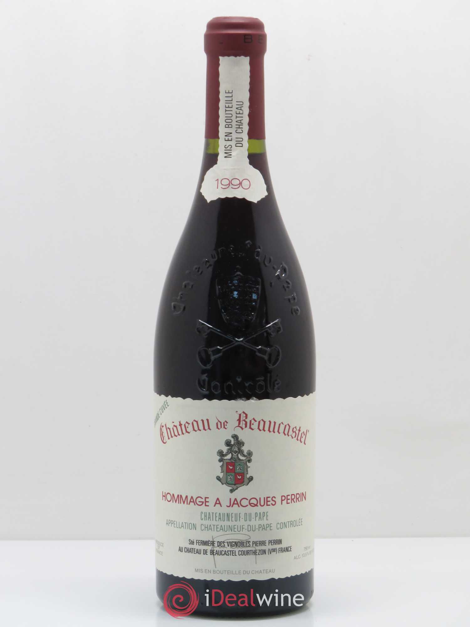 Châteauneuf-du-Pape Château de Beaucastel Hommage à Jacques Perrin Famille Perrin 1990 - Lot de 1 bouteille - 0