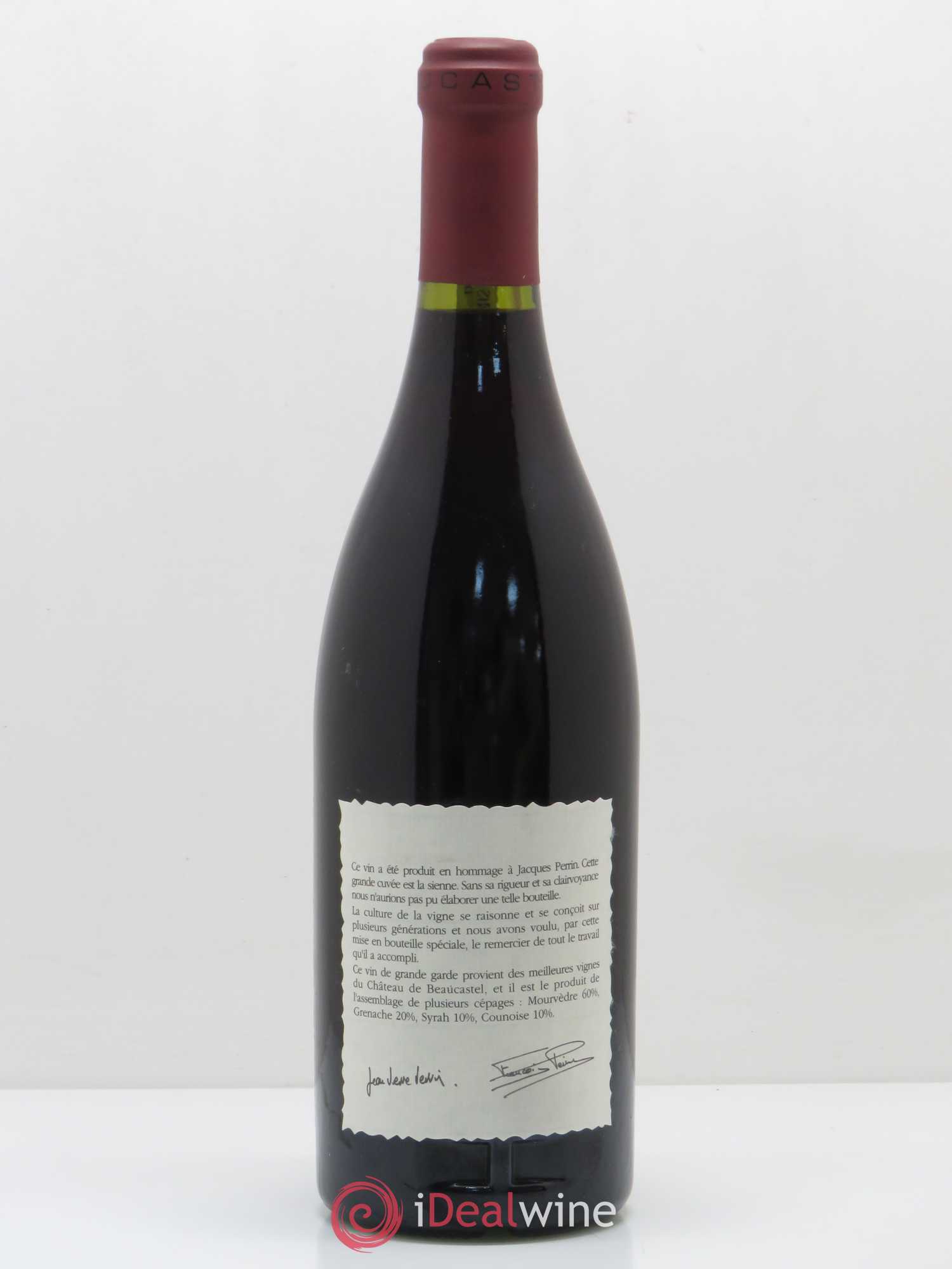 Châteauneuf-du-Pape Château de Beaucastel Hommage à Jacques Perrin Famille Perrin 1990 - Lot de 1 bouteille - 1