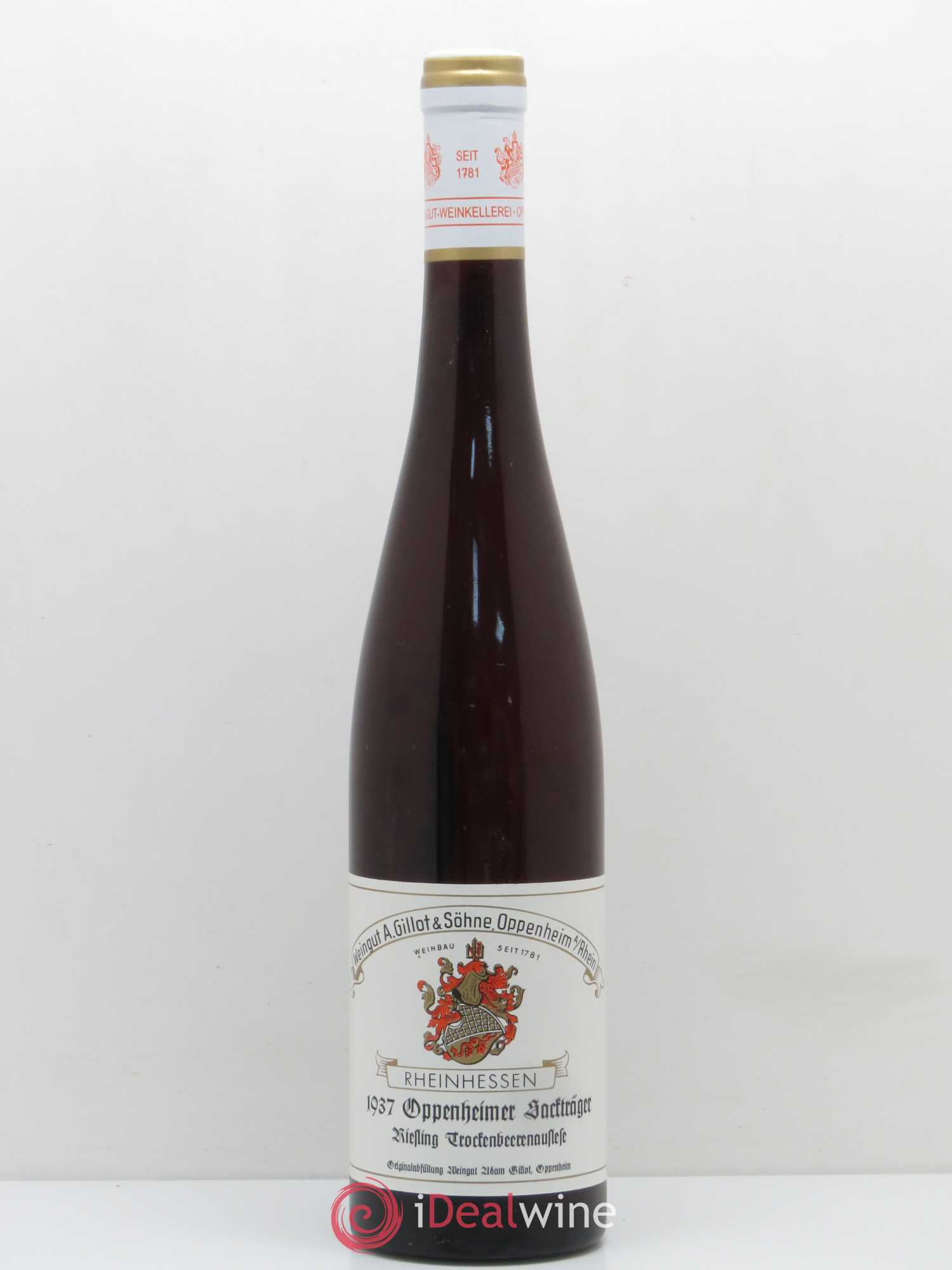 Riesling Oppenheimer Sachtrager Trockenbeerenauslese Weingut A.Gillot & Sohne 1937 - Lotto di 1 bottiglia - 0