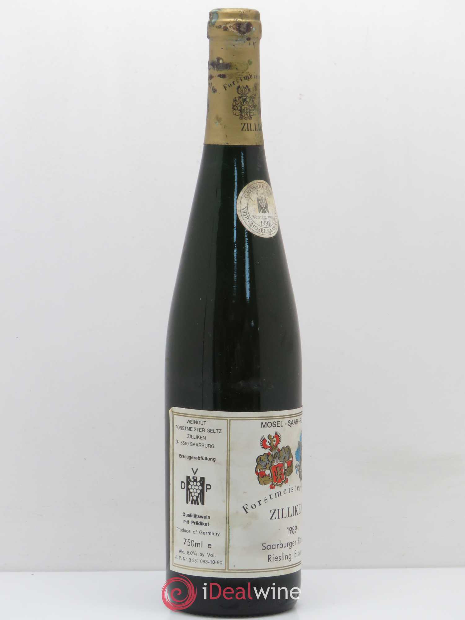 Riesling Saarburger Rausch Eiswen Formeister Geltz Zilliken Erzeugerabfüllung Versteigerung 1989 - Lotto di 1 bottiglia - 1