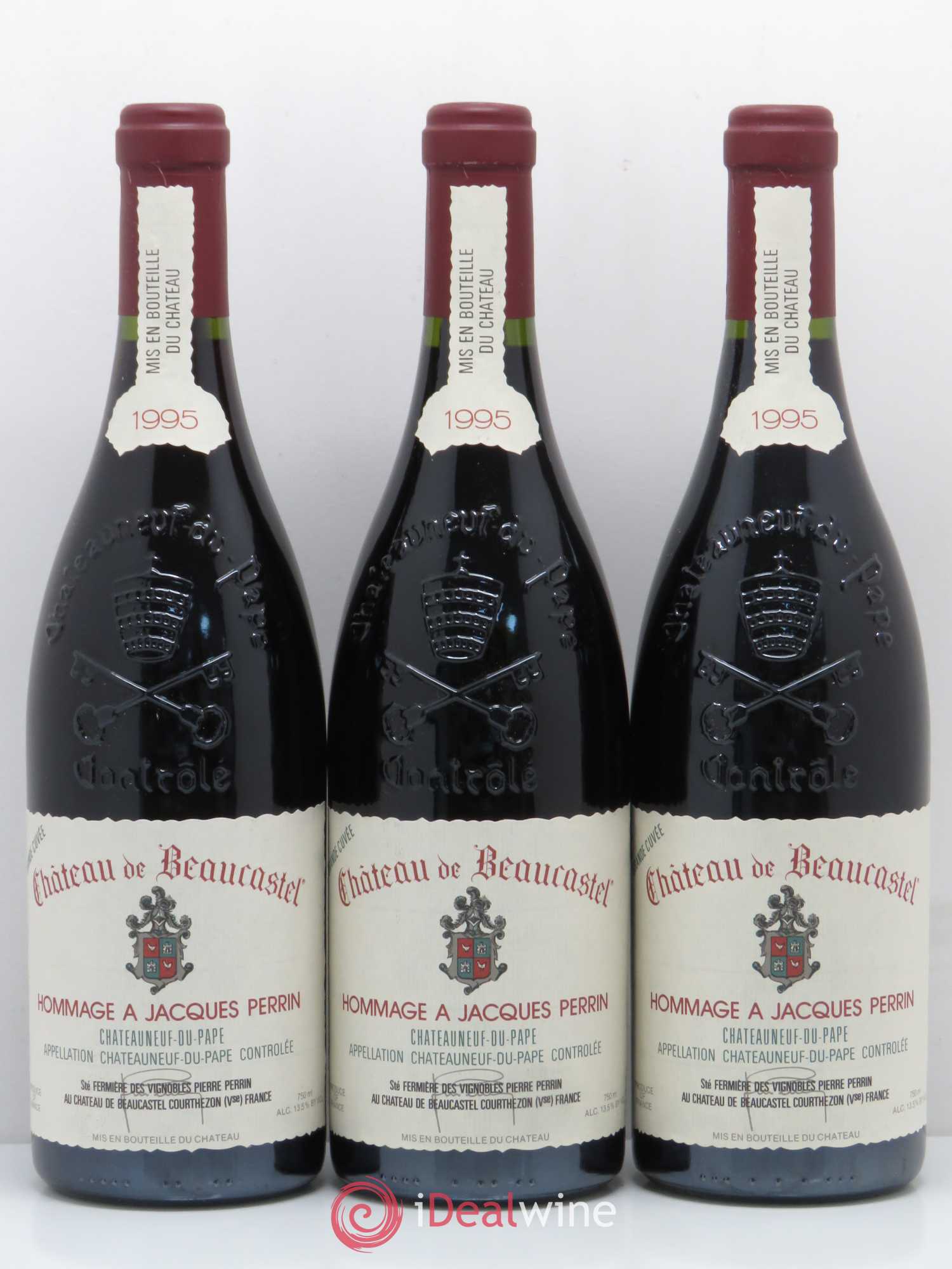 Châteauneuf-du-Pape Château de Beaucastel Hommage à Jacques Perrin Famille Perrin 1995 - Lot de 6 bouteilles - 1