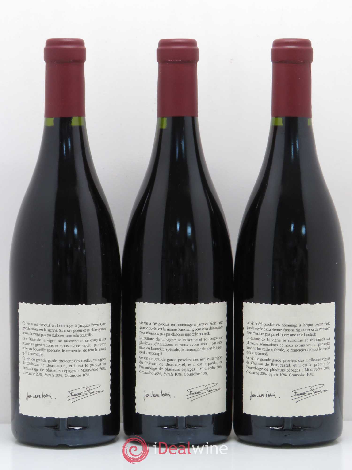 Châteauneuf-du-Pape Château de Beaucastel Hommage à Jacques Perrin Famille Perrin 1995 - Lot de 6 bouteilles - 2