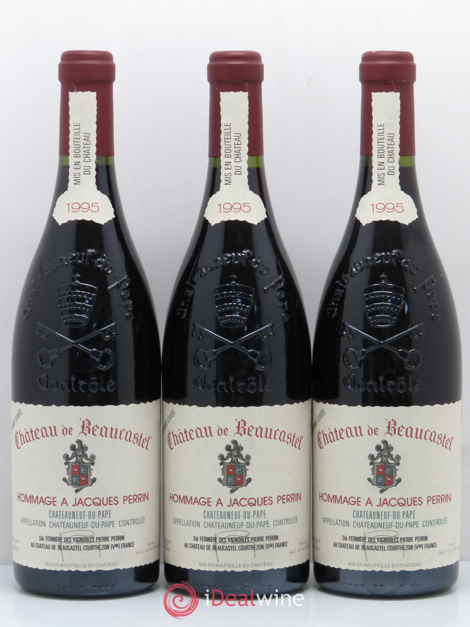 Châteauneuf-du-Pape Château de Beaucastel Hommage à Jacques Perrin Famille Perrin 1995 - Lot de 6 bouteilles - 3