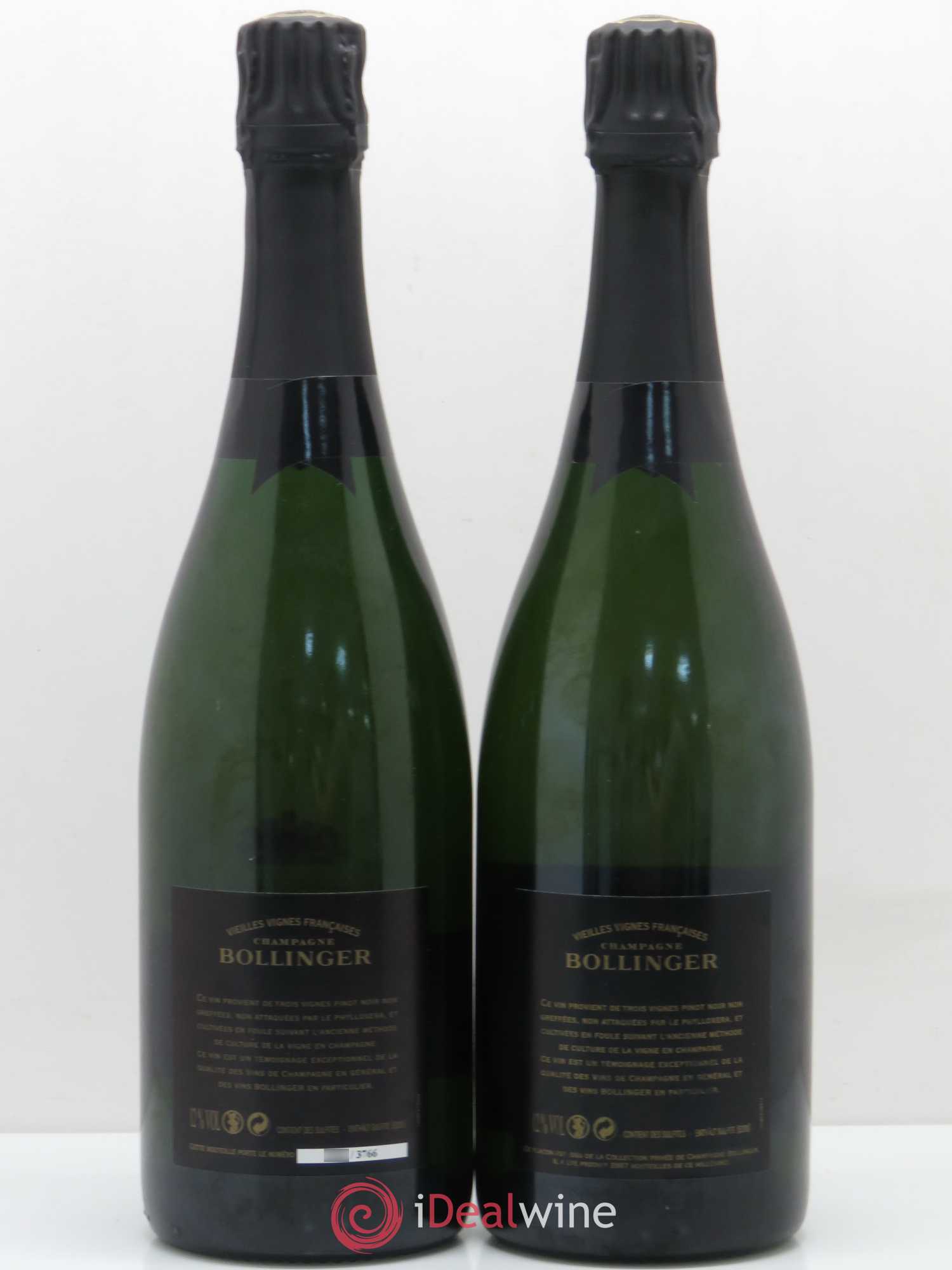 Coffret Bond Humidor Vieilles Vignes Françaises Bollinger 1992 & 2000 - Lot de 2 bouteilles - 1