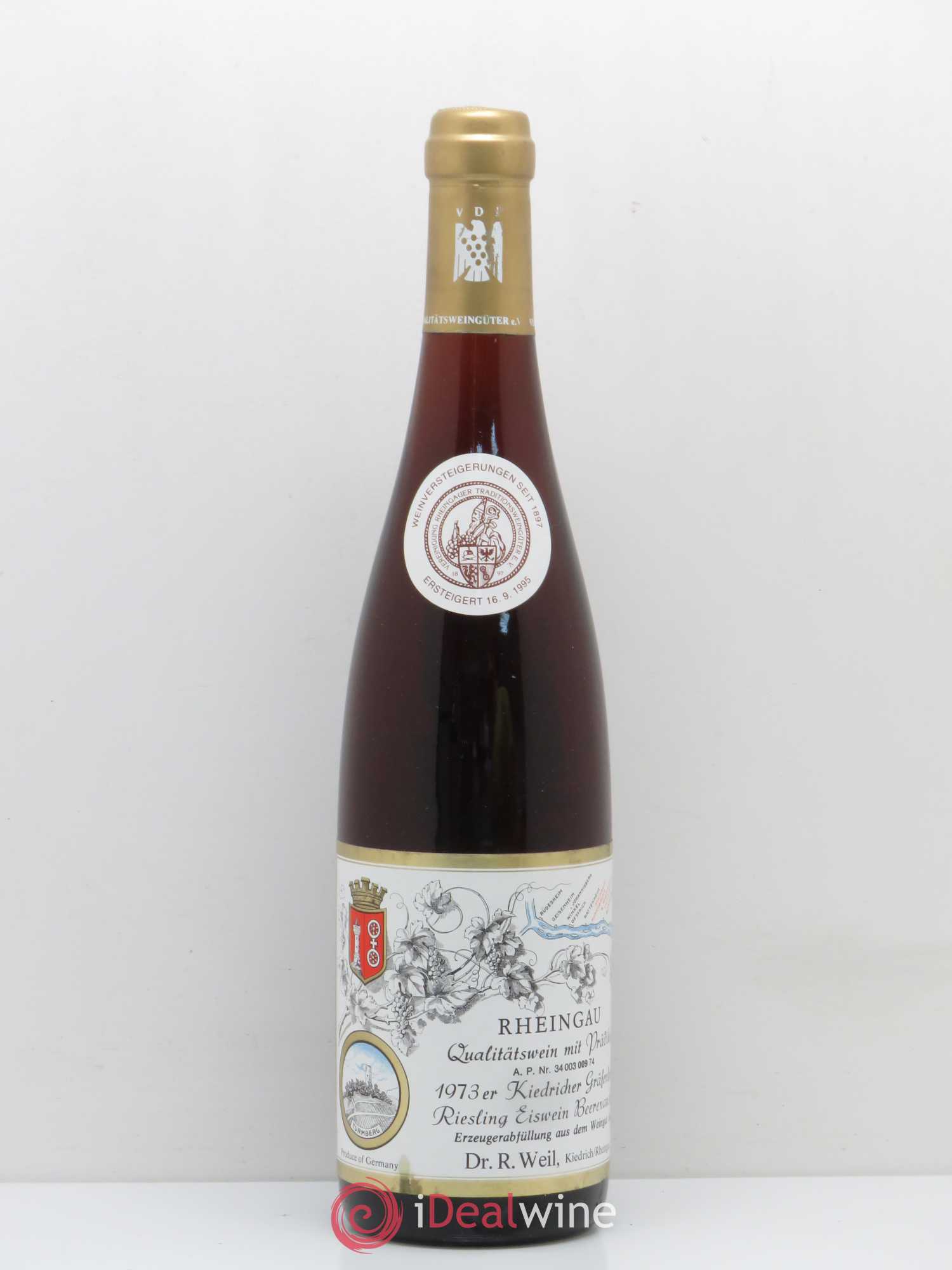 Riesling-Eiswein Kiedricher Grafenberg Beerenauslese GK Versteigerung AP0974 Robert Weil 1973 - Posten von 1 Flasche - 0