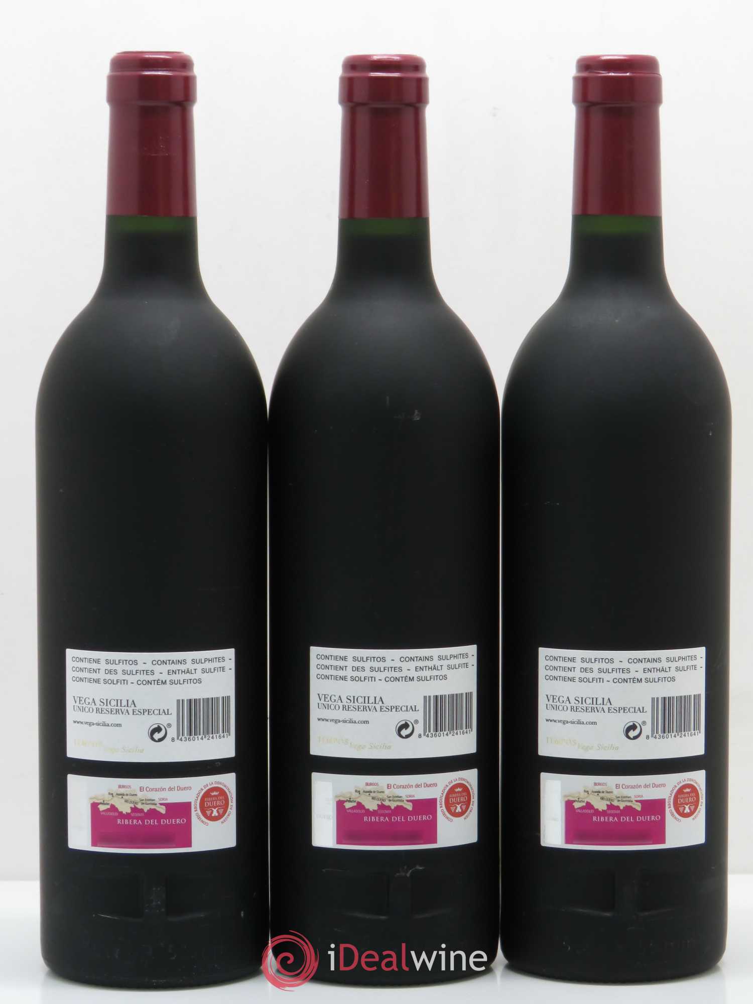 Ribera Del Duero Vega Sicilia Unico Reserva Especial Famille Alvarez Unico 1996/1998/2002 - Lot de 3 bouteilles - 1