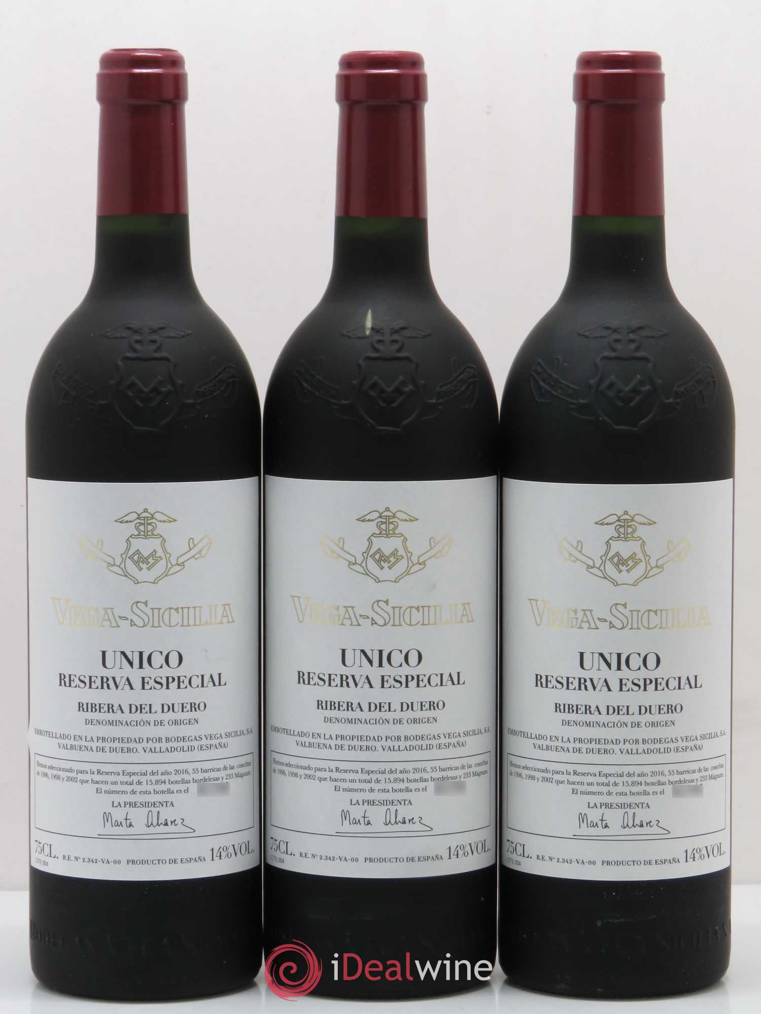 Ribera Del Duero Vega Sicilia Unico Reserva Especial Famille Alvarez Unico 1996/1998/2002 - Lot de 3 bouteilles - 0